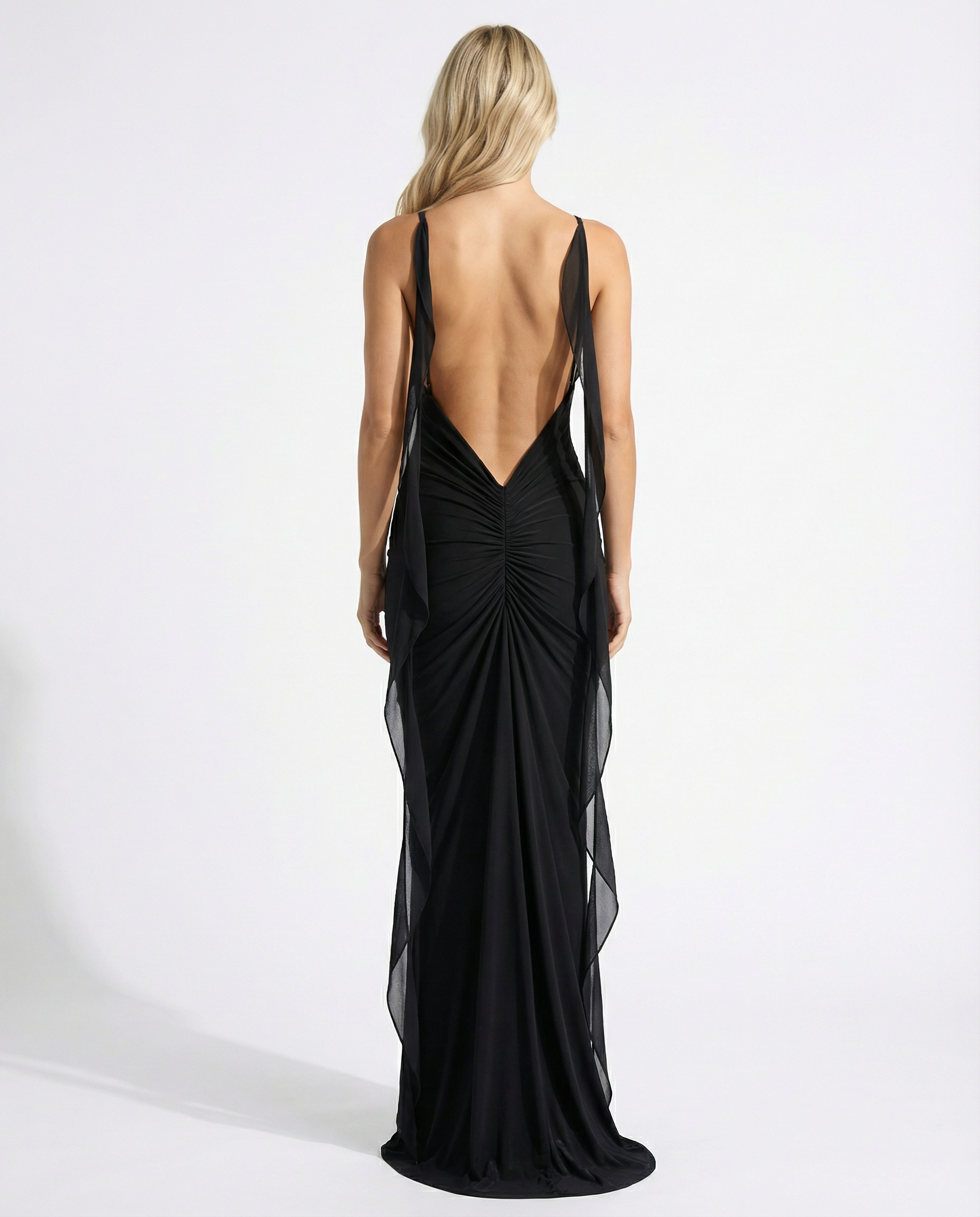 Kaitlyn | Maxi Dress with Backless Ruched Silhouette