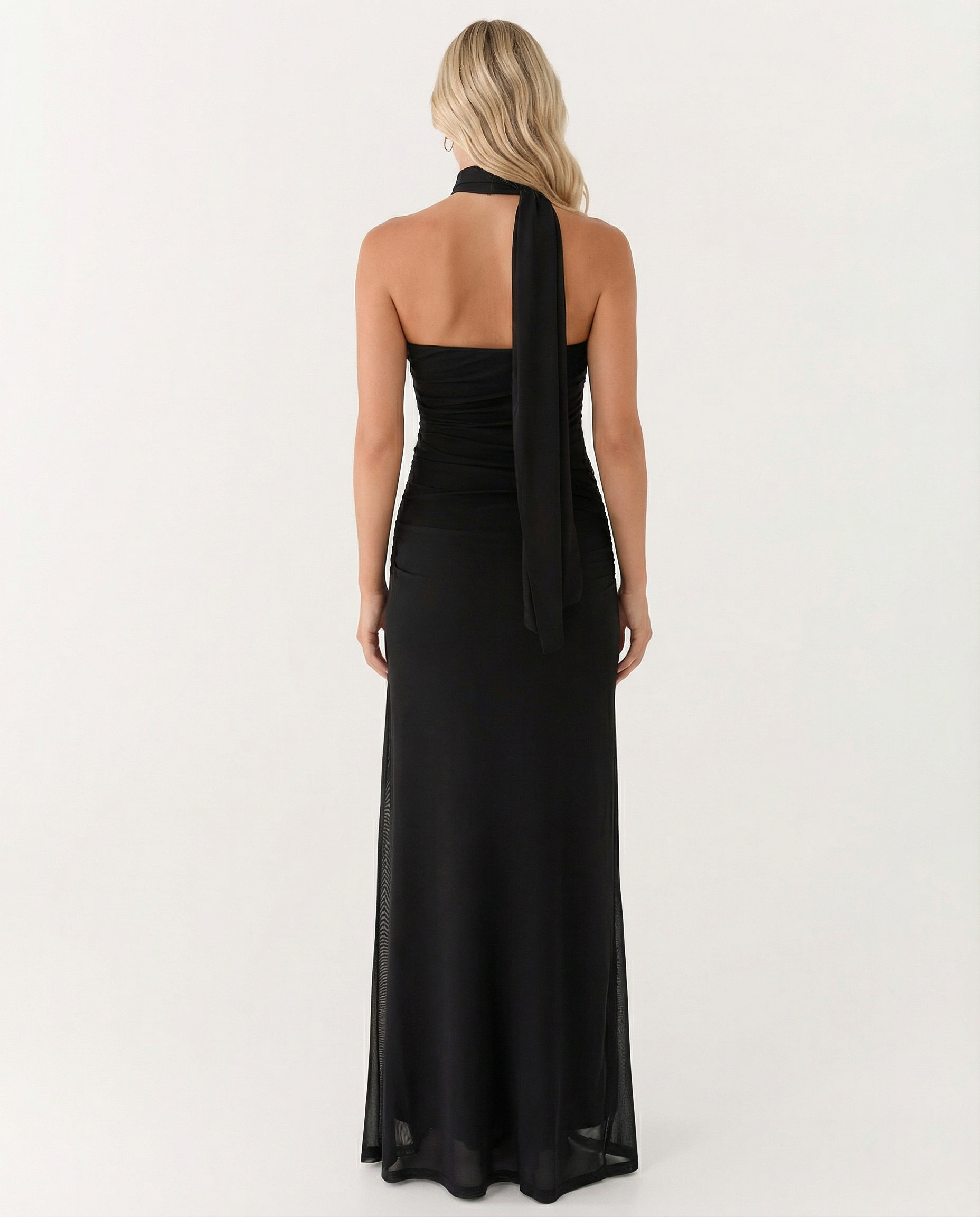 Lindsay | Maxi Dress with One-Shoulder Scarf Neckline