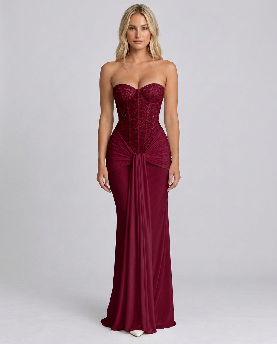 Ada | Sequin Off-Shoulder Sweetheart Maxi Dress