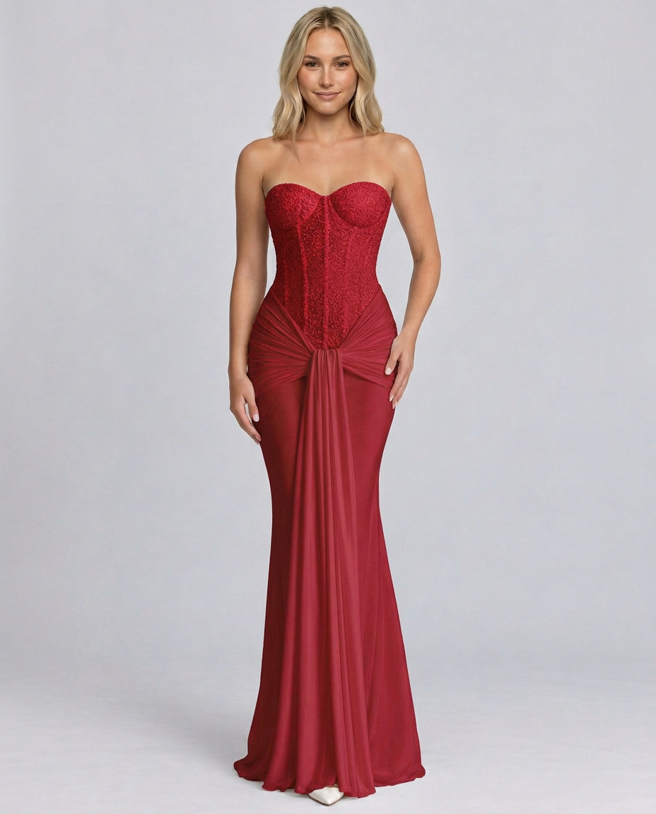 Ada | Sequin Off-Shoulder Sweetheart Maxi Dress