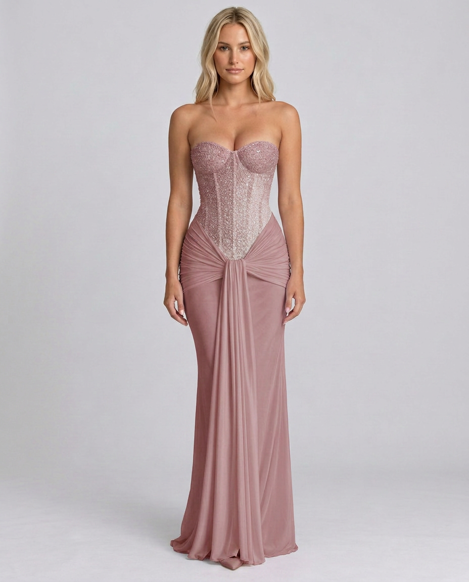 Ada | Sequin Off-Shoulder Sweetheart Maxi Dress