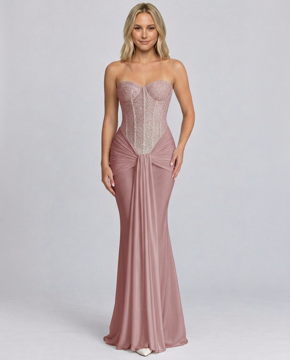 Ada | Sequin Off-Shoulder Sweetheart Maxi Dress