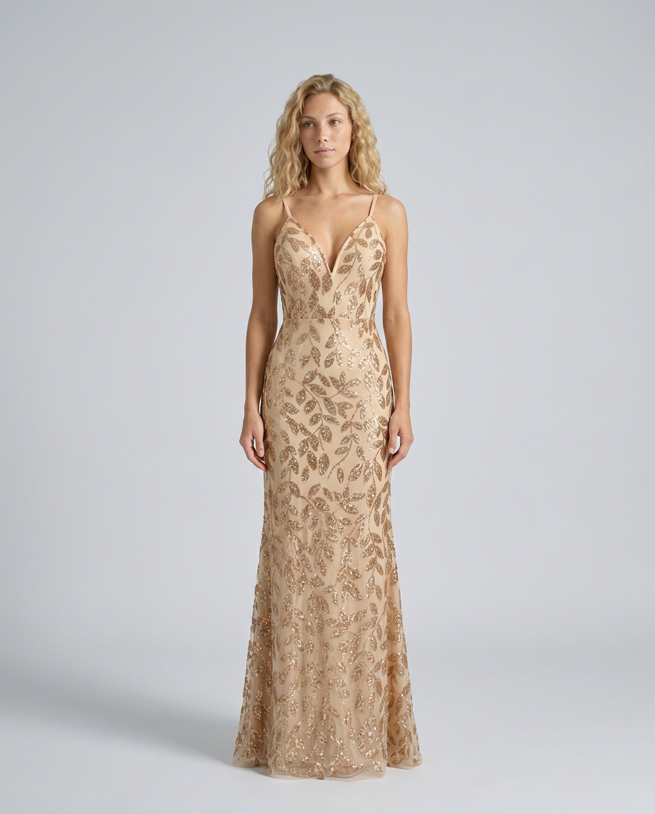 Juliette | Sequin V-Neck Slip Maxi Dress