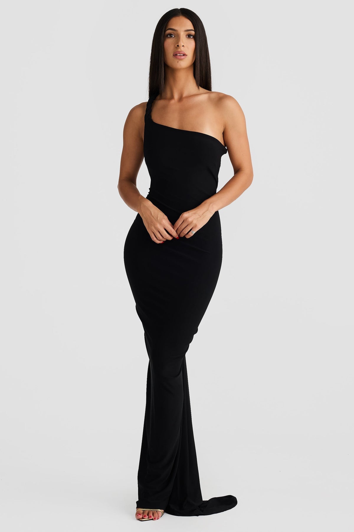 Linda | Maxi Dress with Asymmetric Neckline and Backless Detail