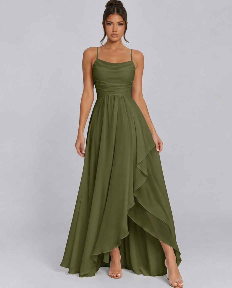 Yara | Spaghetti Strap A-Line Slip Maxi Dress