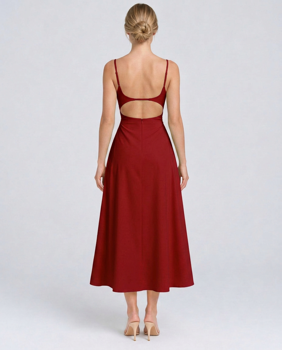 Blair | Spaghetti Strap Corset Midi Dress