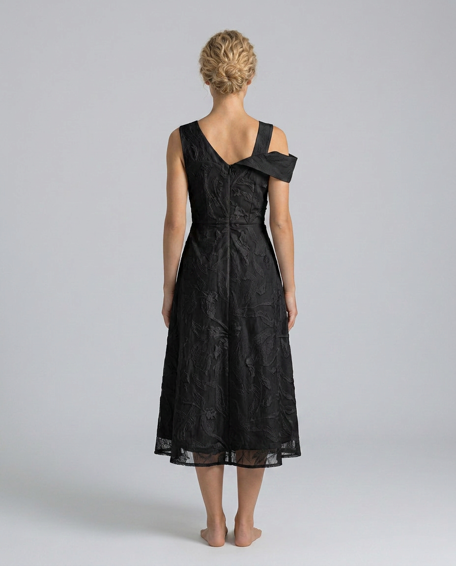 Seraphina | Square Neck Cross-Back Midi Dress
