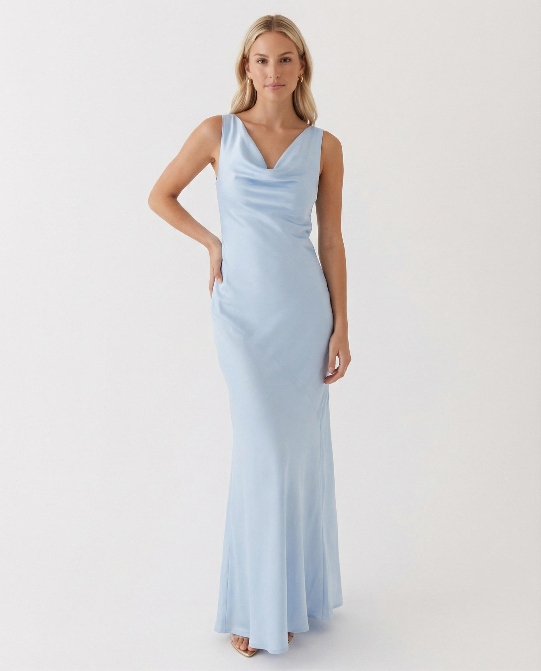 Muriel | Maxi Dress with Cowl Neck and Open Back