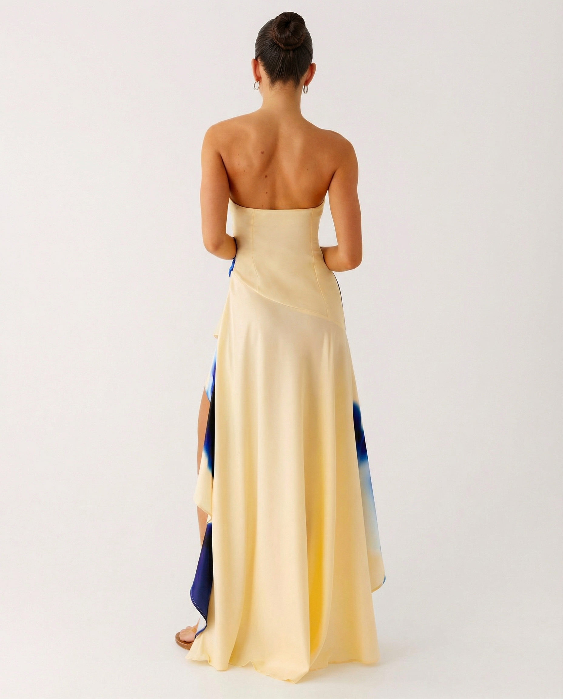 Lorraine | Strapless Maxi Dress with Asymmetric High-Low Hem