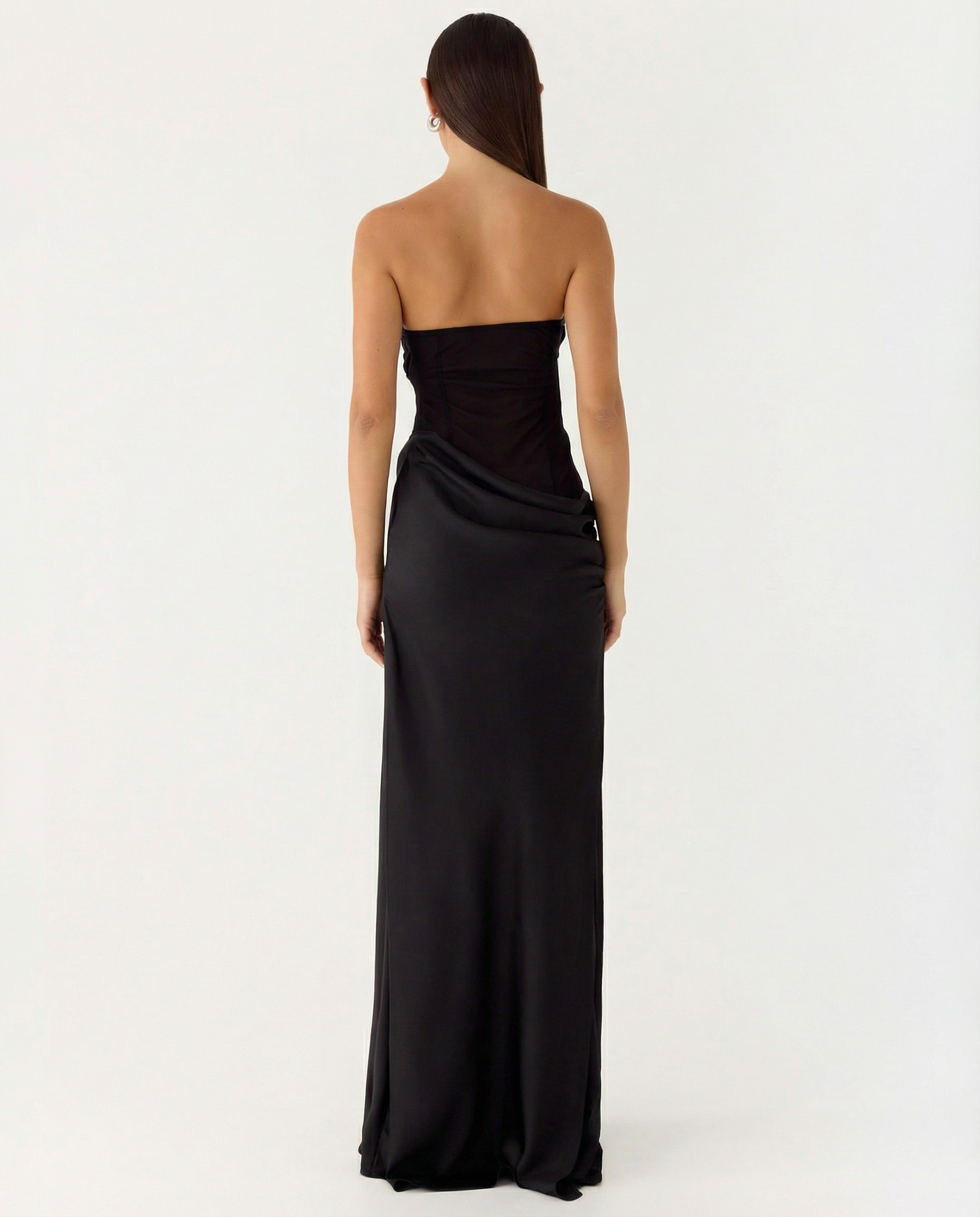 Trisha | Sleeveless Bodycon Fit Satin Maxi Dress