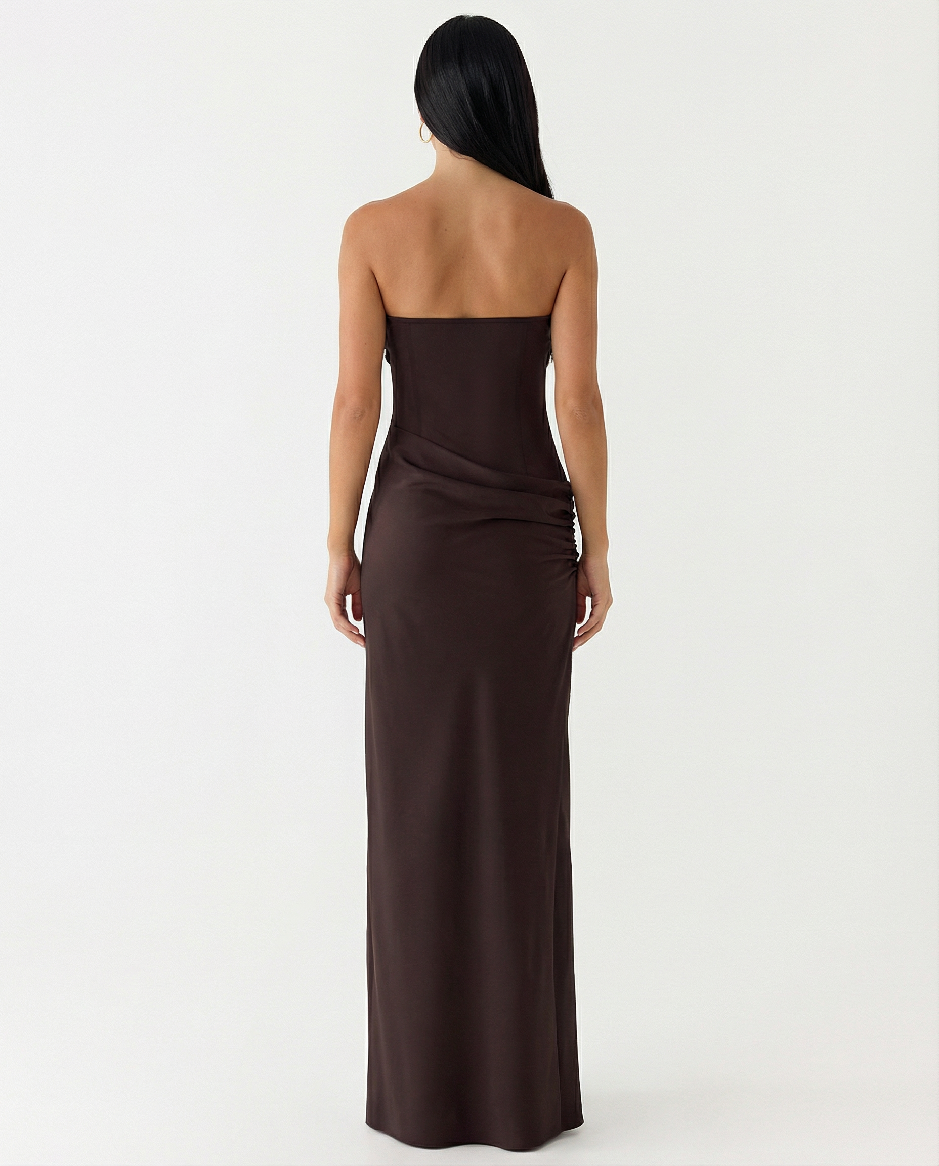 Trisha | Sleeveless Bodycon Fit Satin Maxi Dress
