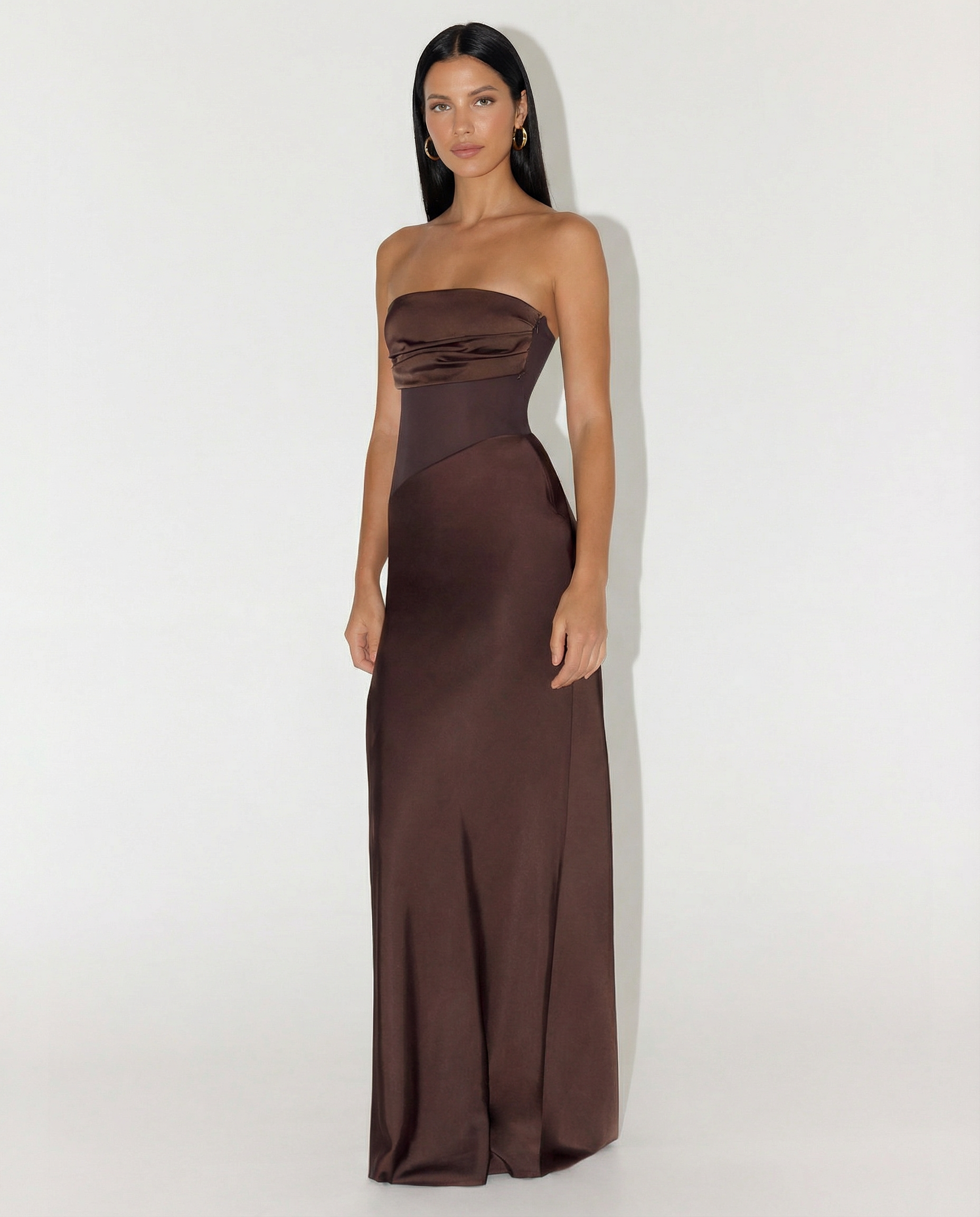 Trisha | Sleeveless Bodycon Fit Satin Maxi Dress
