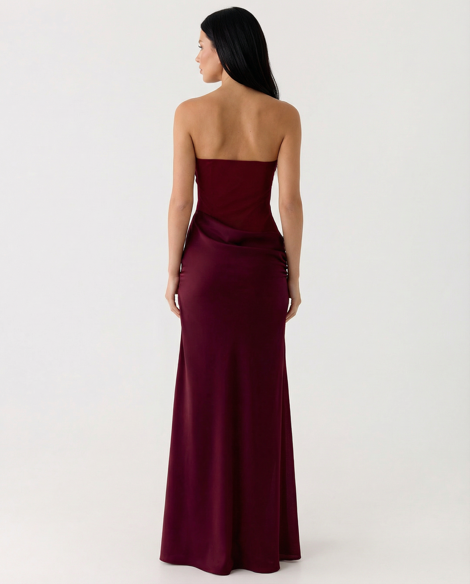 Trisha | Sleeveless Bodycon Fit Satin Maxi Dress