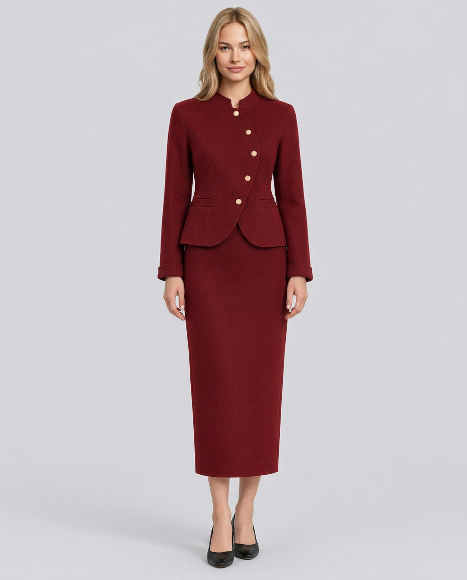 Harlow | Retro Single-Breasted Tweed Two-Piece Set
