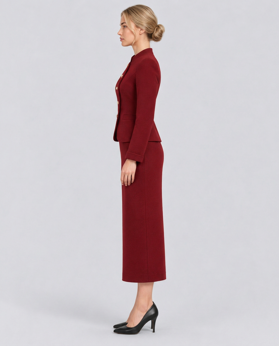 Harlow | Retro Single-Breasted Tweed Two-Piece Set