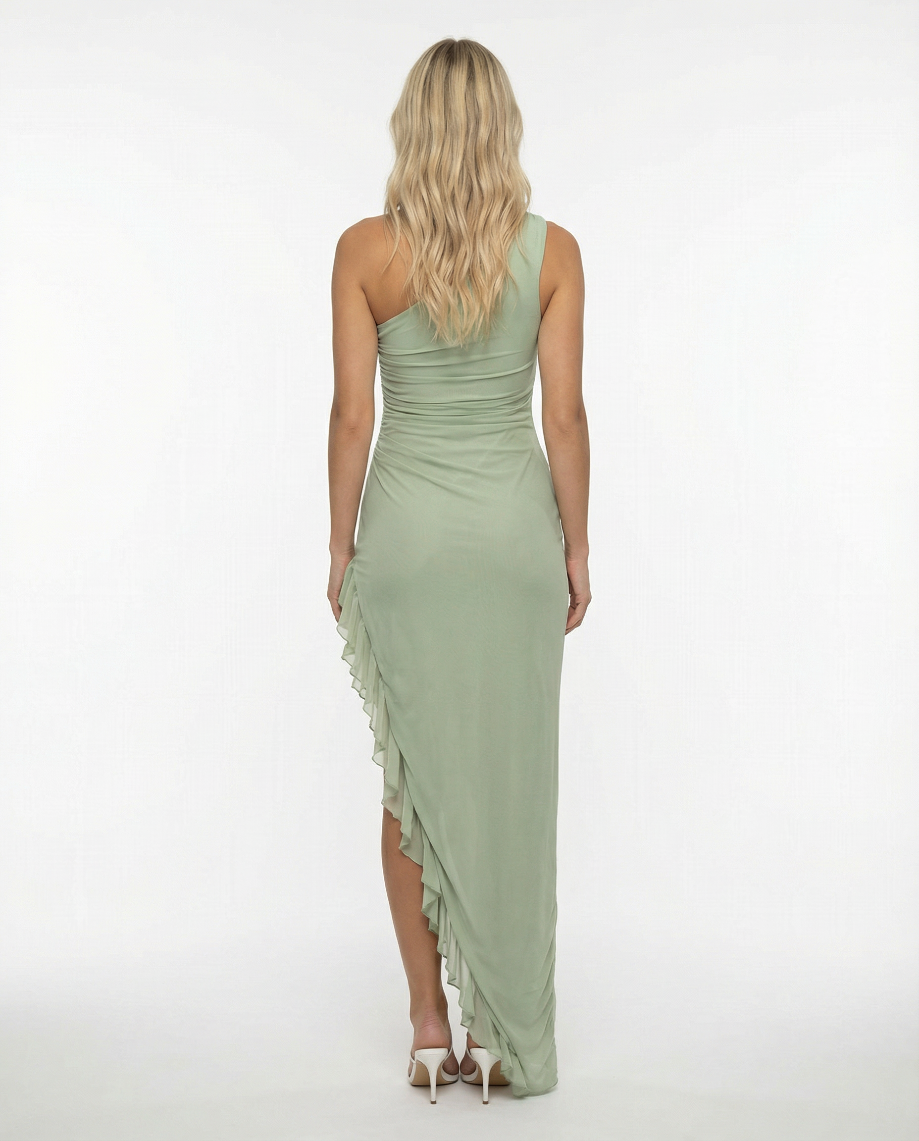 Michelle | One Shoulder Ruffled Maxi Dress