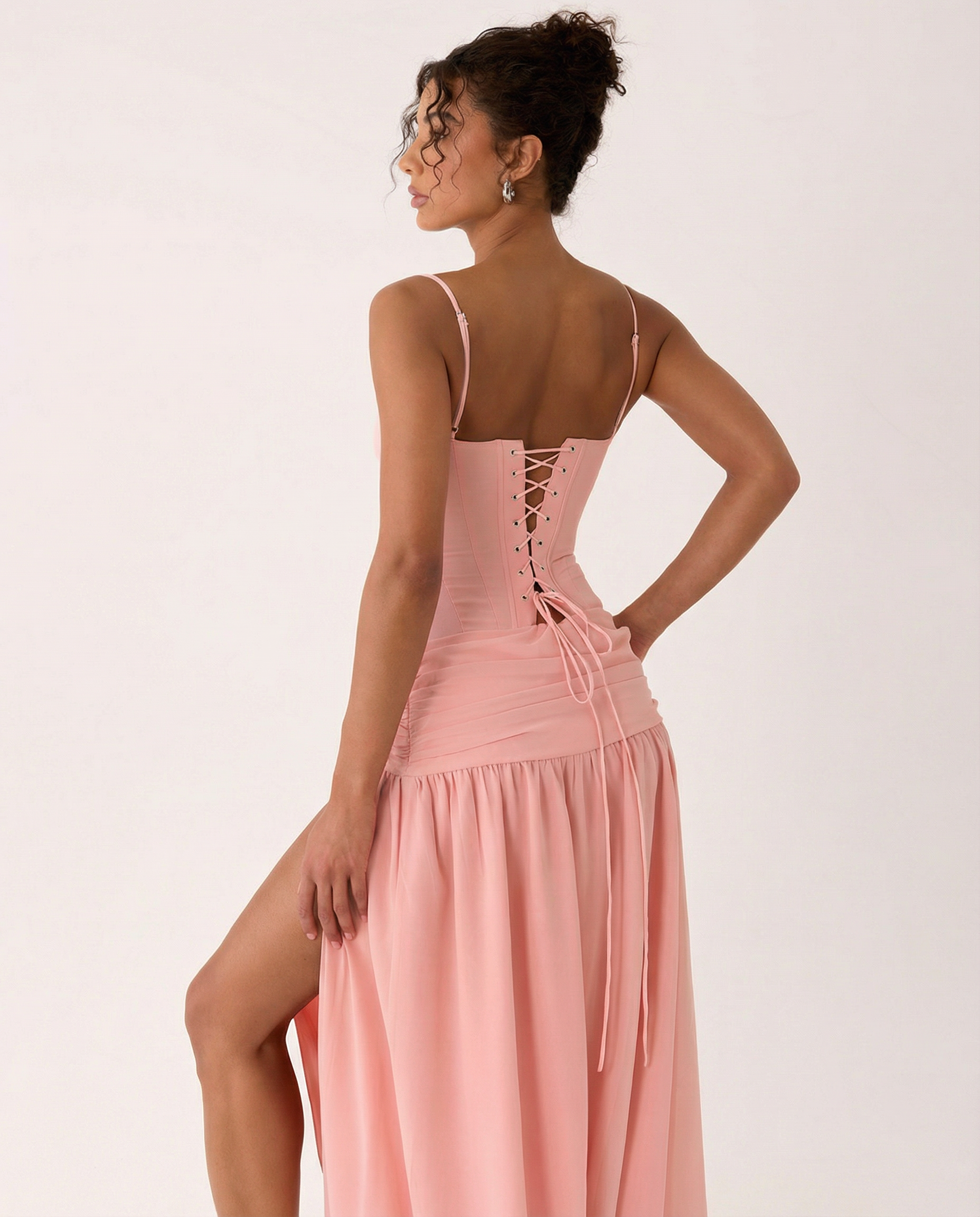 Irene | Bustier Corset Boning Structured Maxi Dress