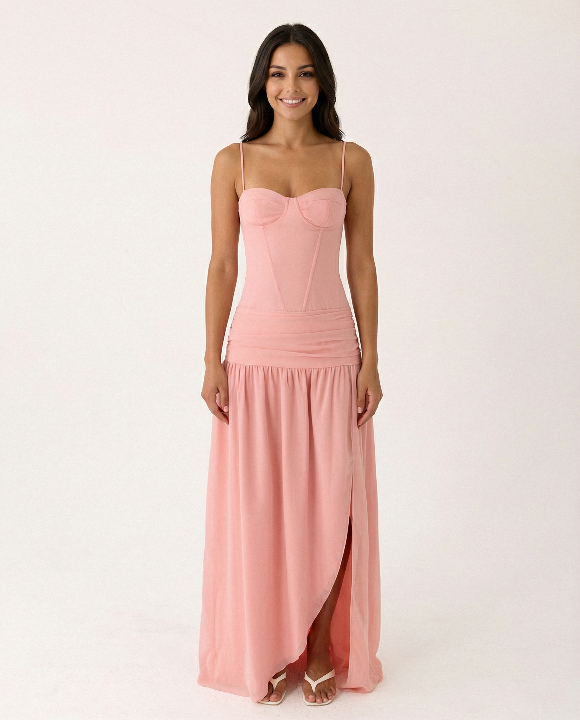Irene | Bustier Corset Boning Structured Maxi Dress