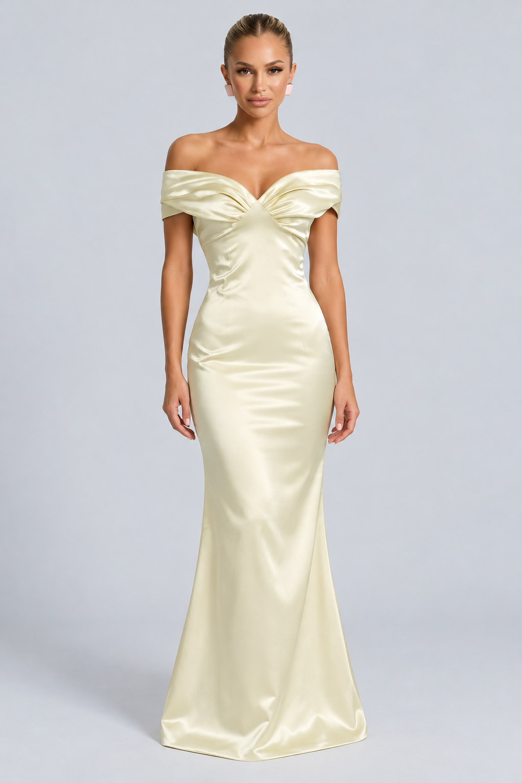 Ivy | Off-Shoulder Satin-Look Maxi Dress