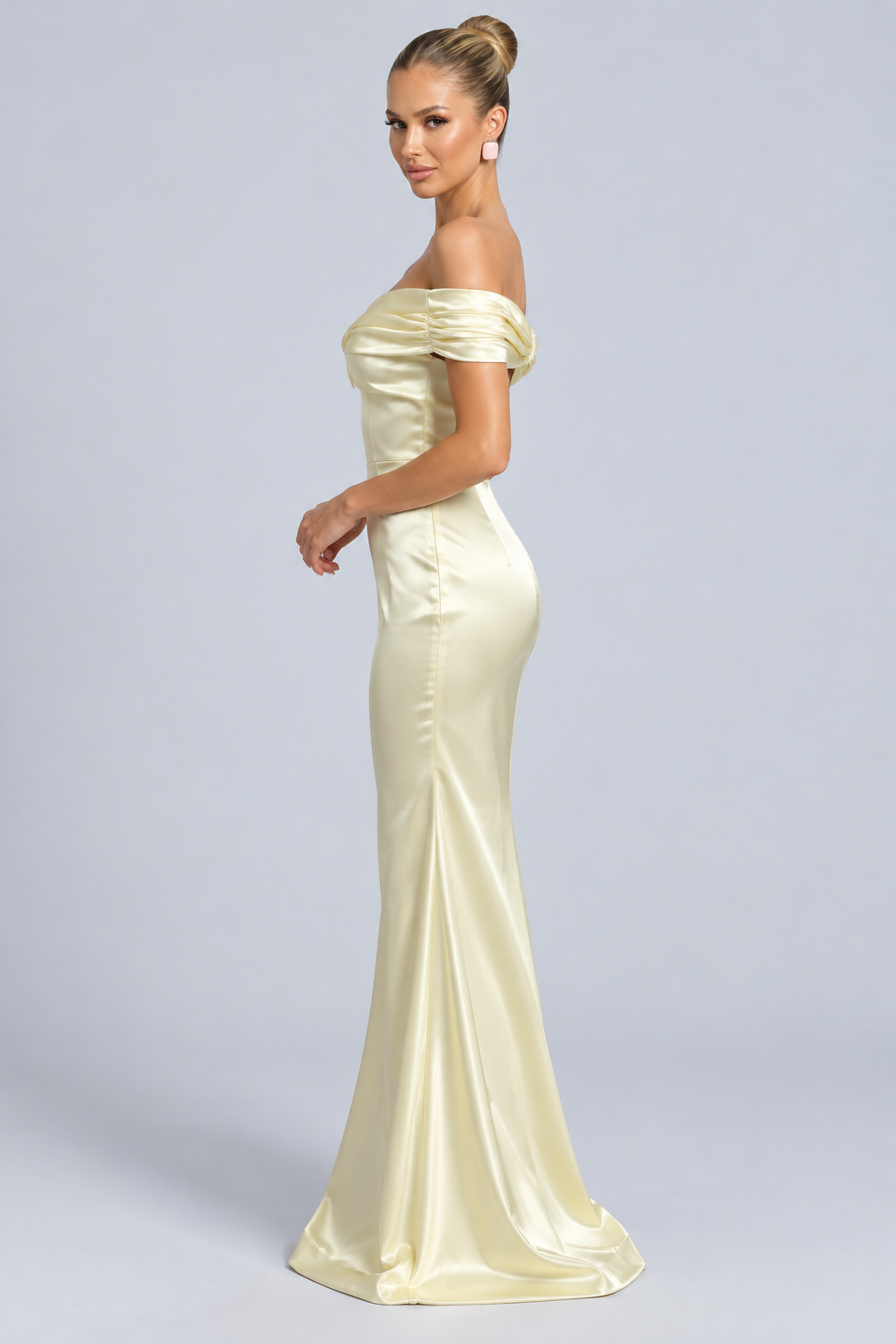 Ivy | Off-Shoulder Satin-Look Maxi Dress