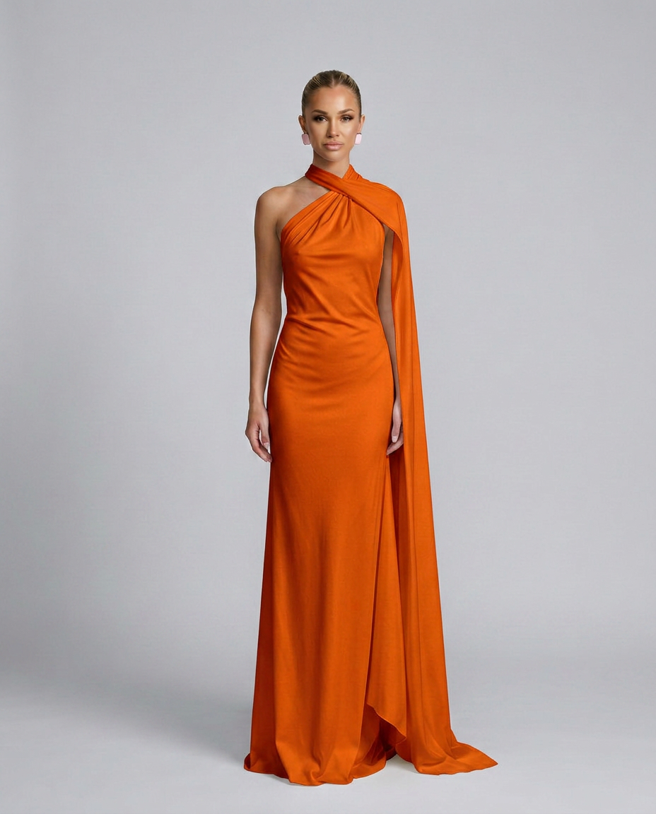 Celeste | Draped One-Shoulder Maxi Dress