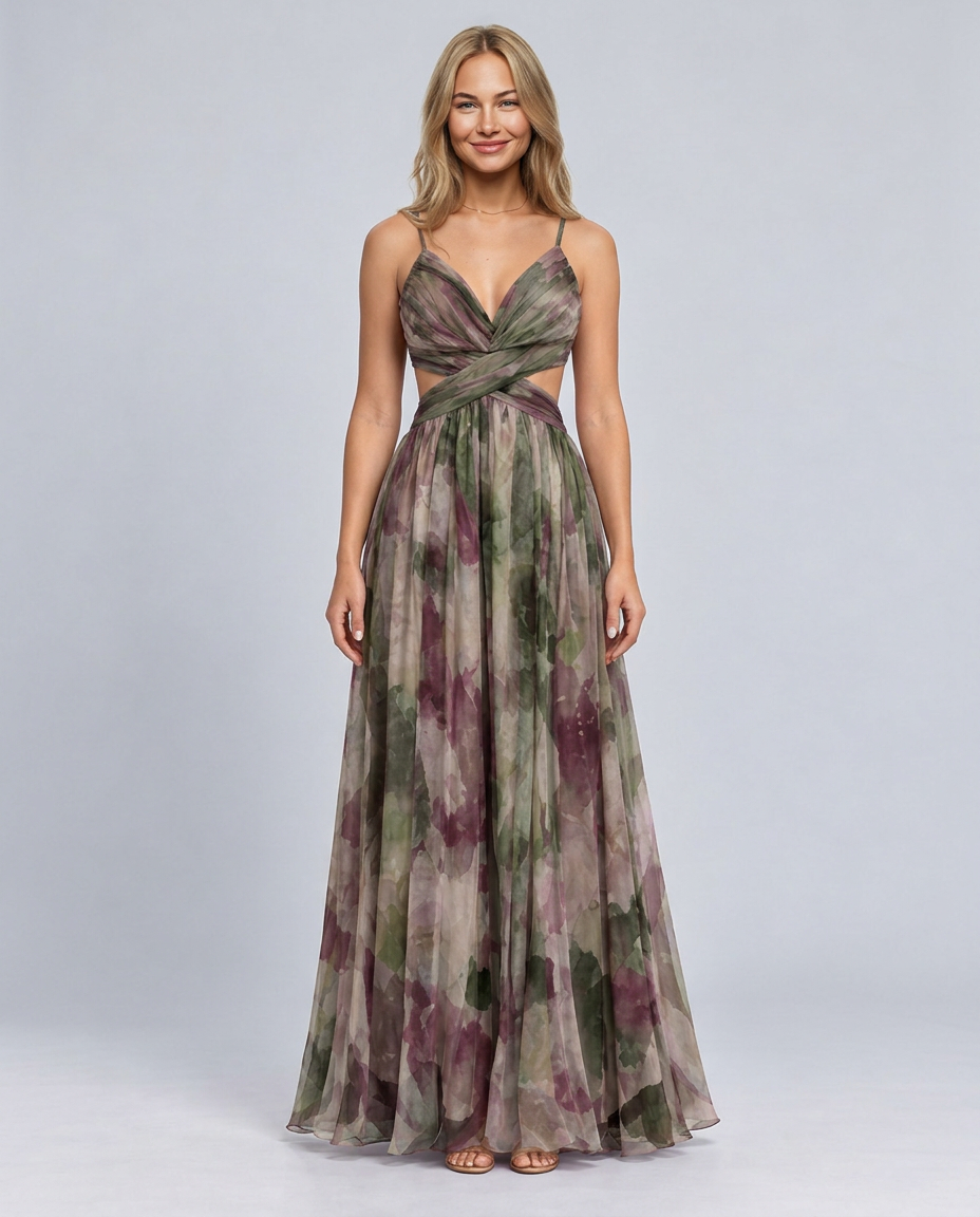Kira | Multicolour Spaghetti Strap Maxi Dress