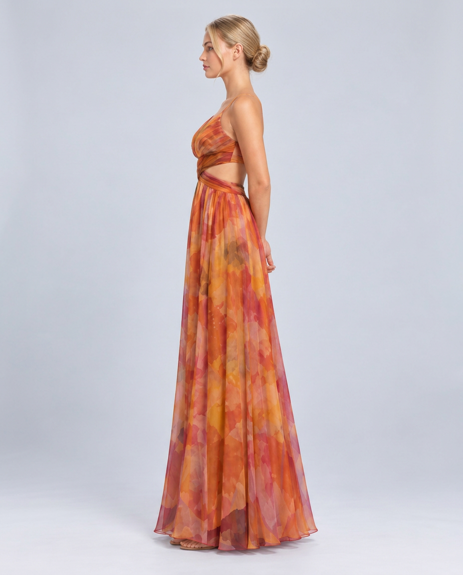 Kira | Multicolour Spaghetti Strap Maxi Dress