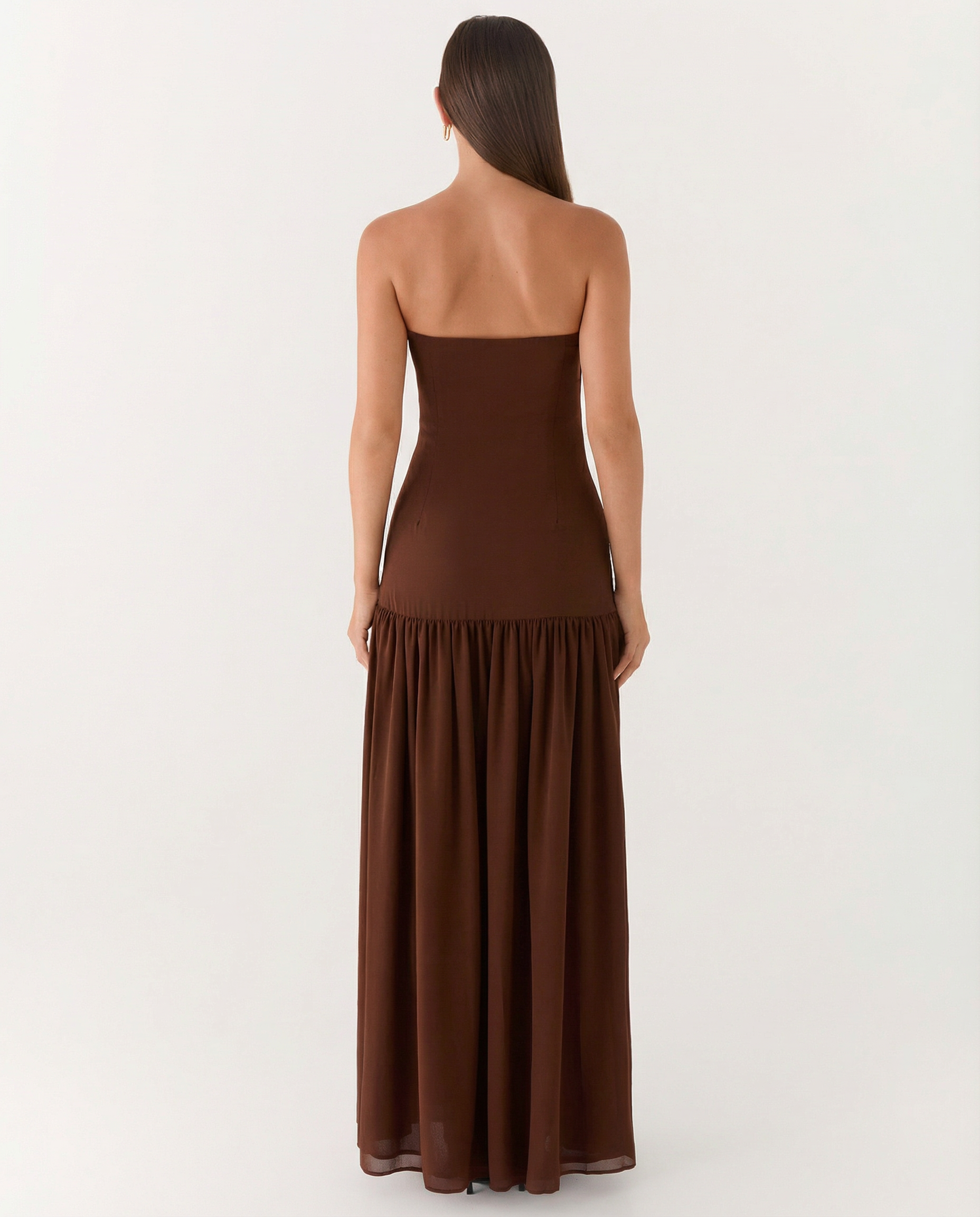 Polly | Strapless Maxi Dress with Side Slit
