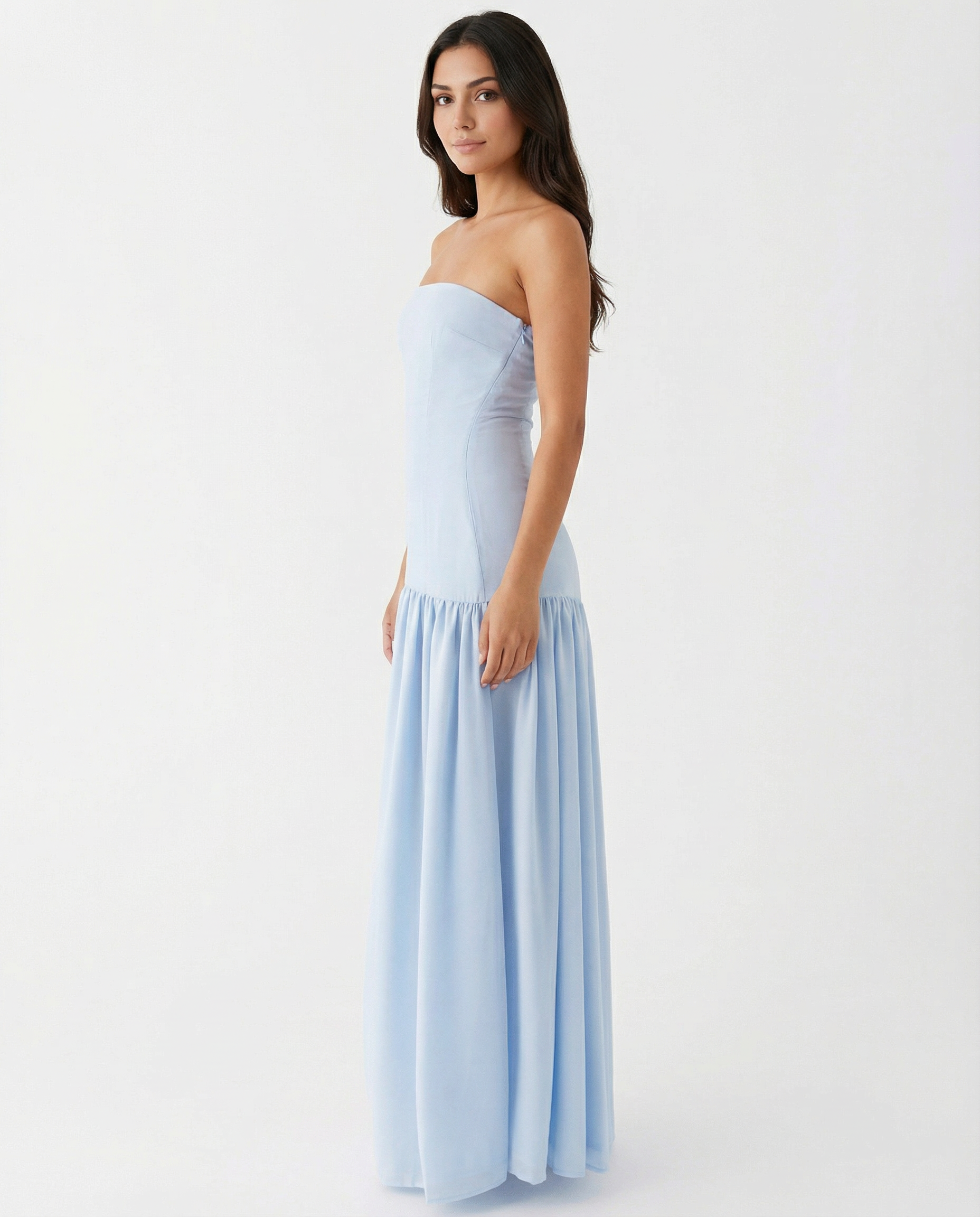 Polly | Strapless Maxi Dress with Side Slit