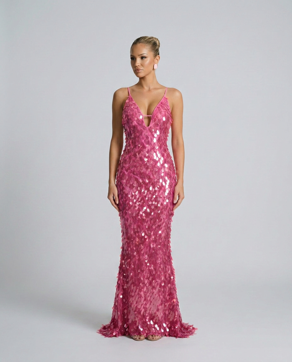 Imogen | Spaghetti Strap Sequin Maxi Dress