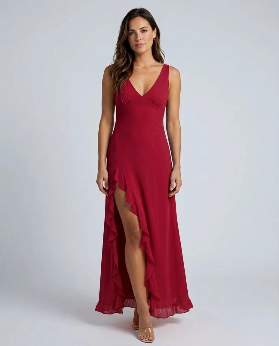 Isolde | Sleeveless Side Slit Maxi Dress