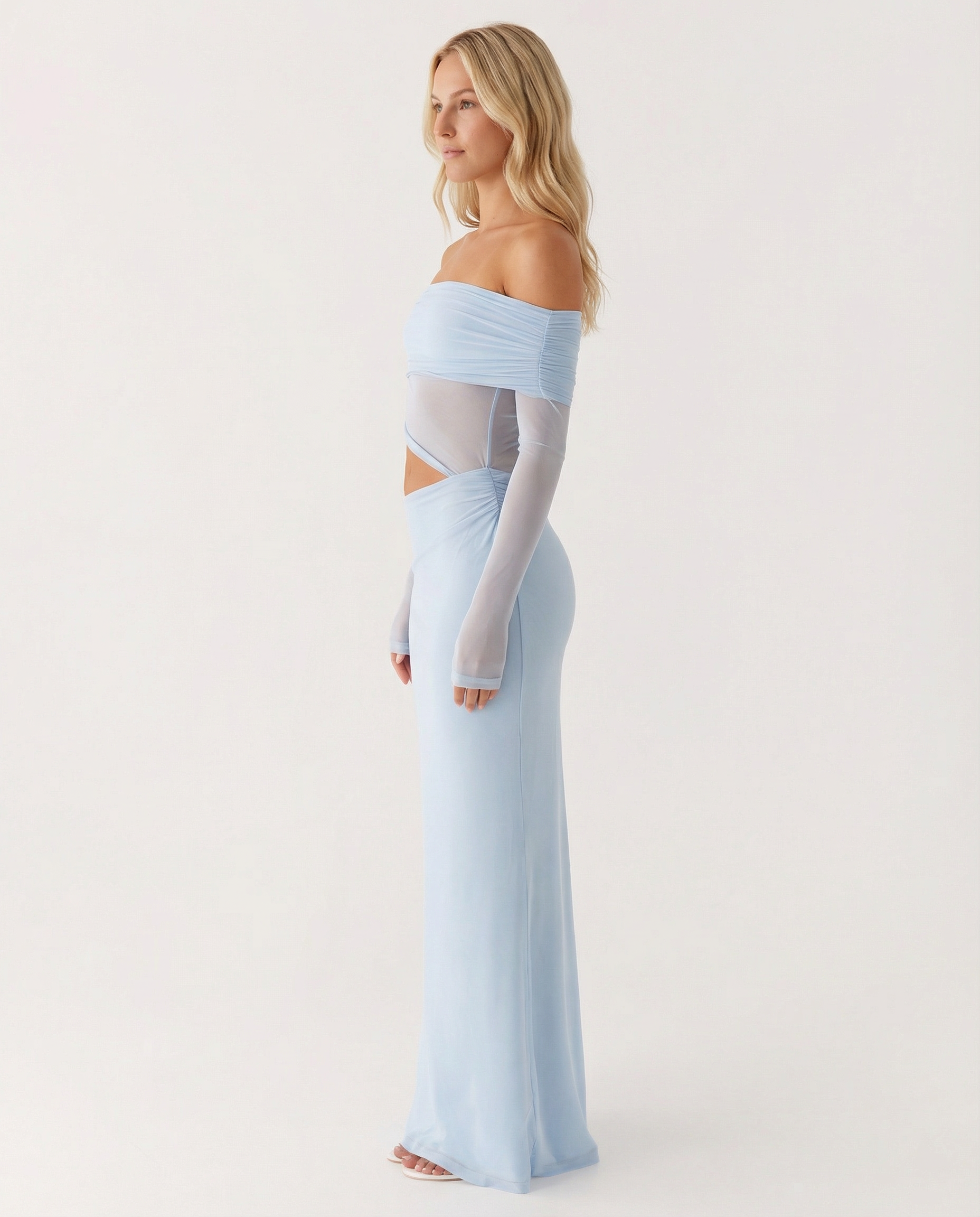 Bertie | Off Shoulder Maxi Dress with Side Cut-Outs