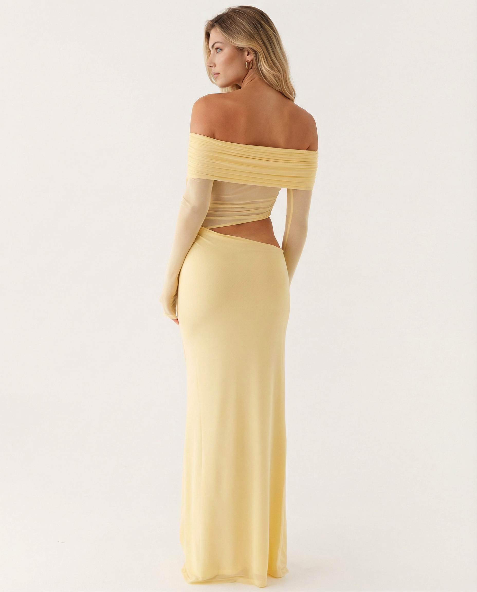 Bertie | Off Shoulder Maxi Dress with Side Cut-Outs