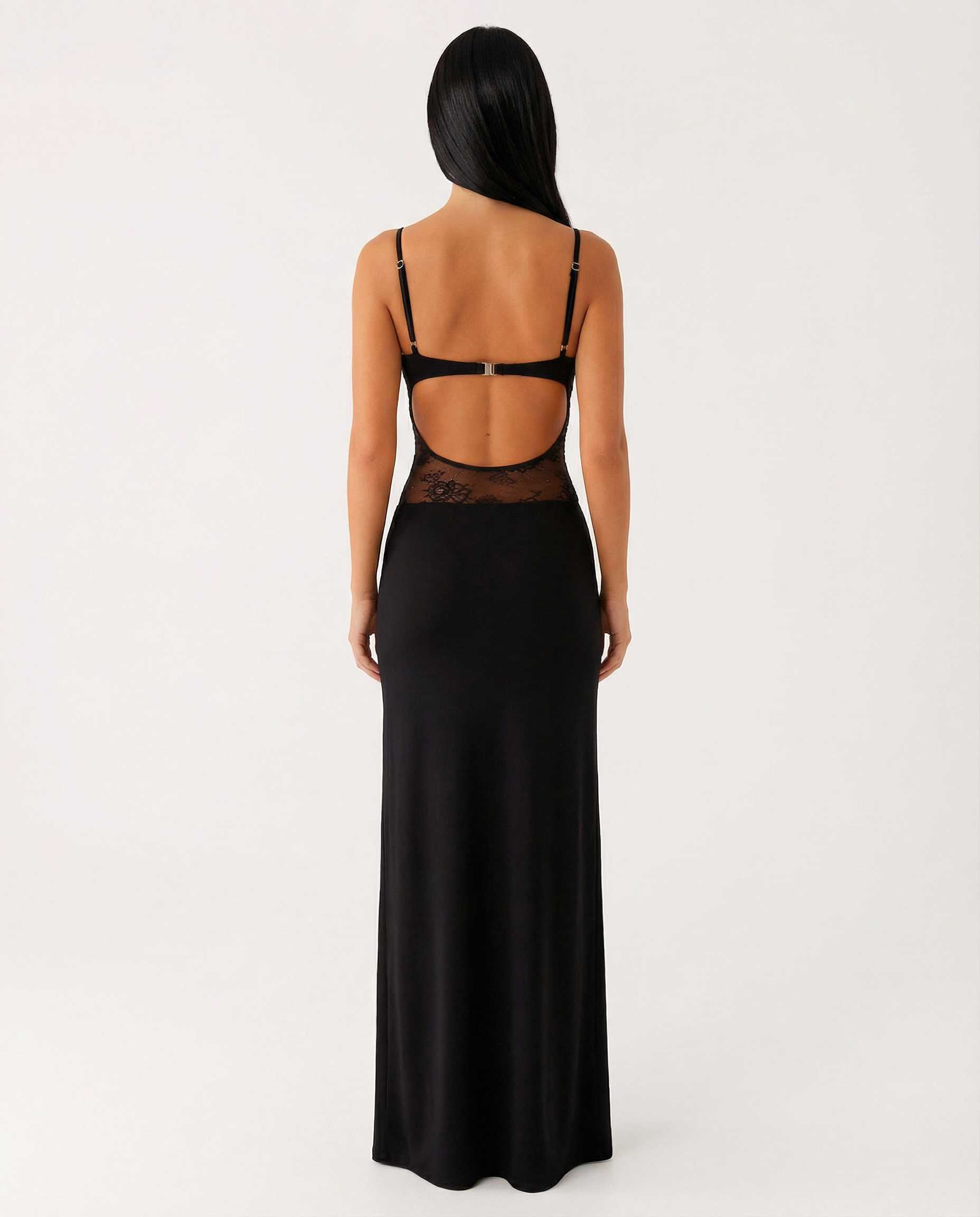 Caitlin | Maxi Dress with Lace Panel and Low Back