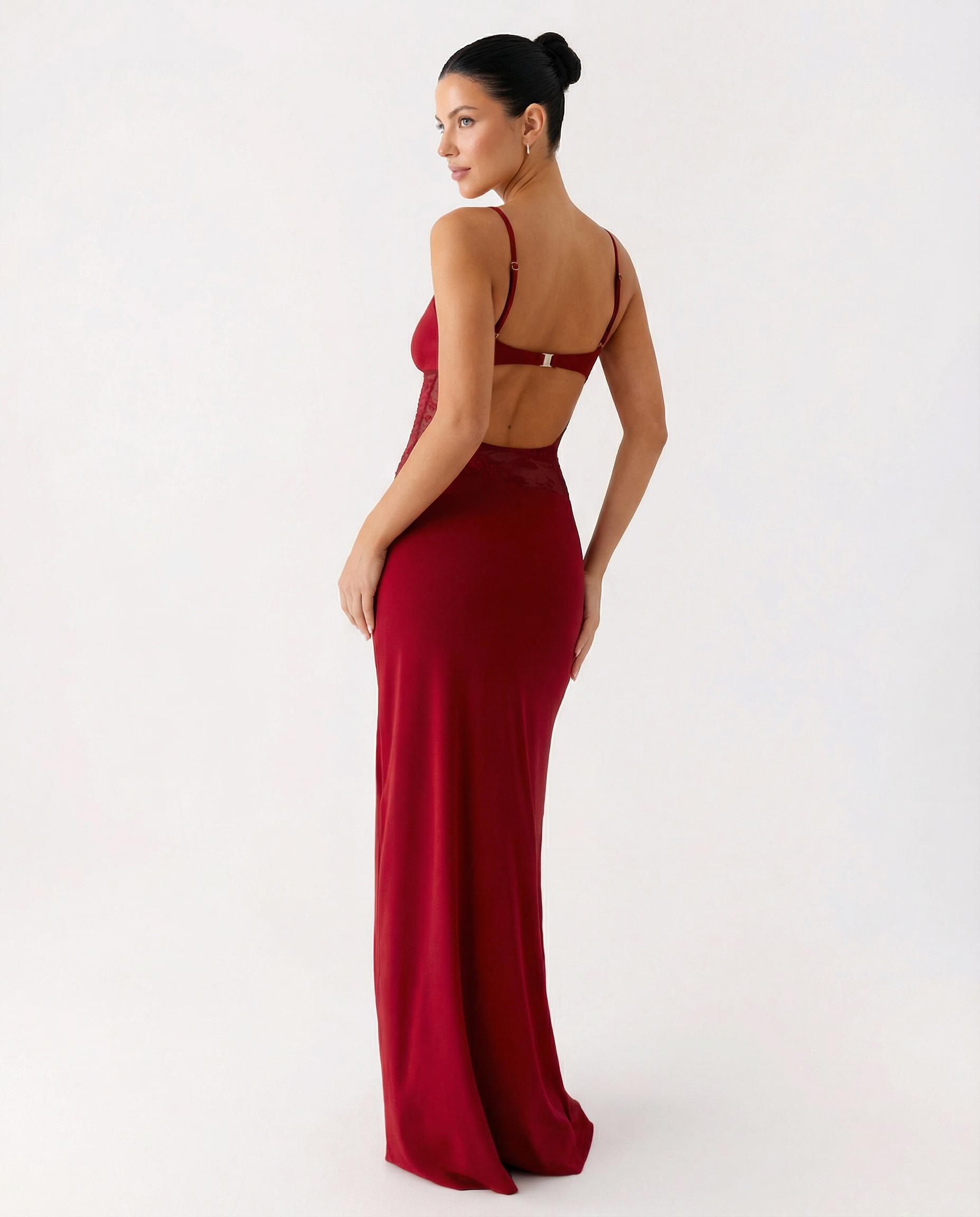 Caitlin | Maxi Dress with Lace Panel and Low Back
