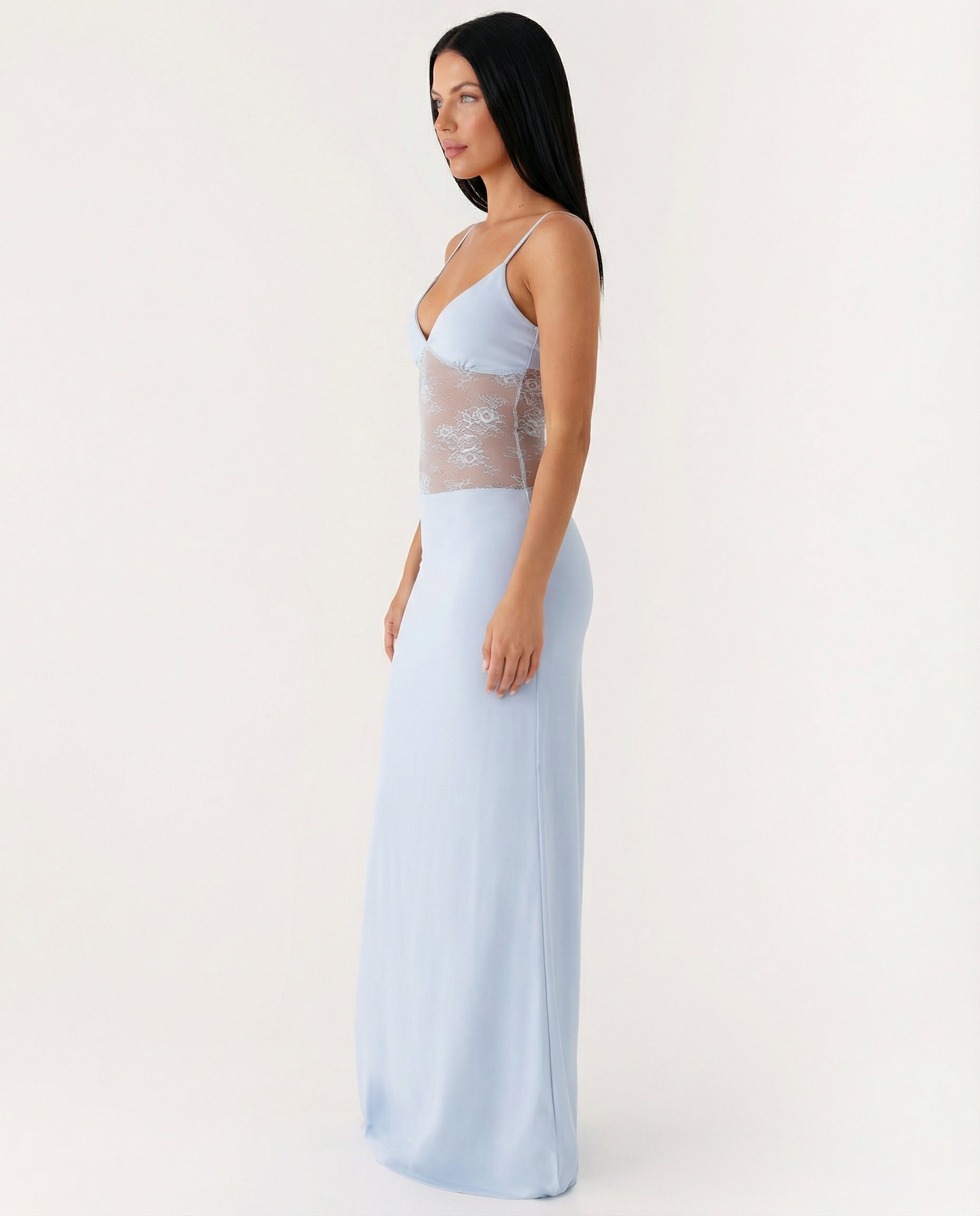 Caitlin | Maxi Dress with Lace Panel and Low Back