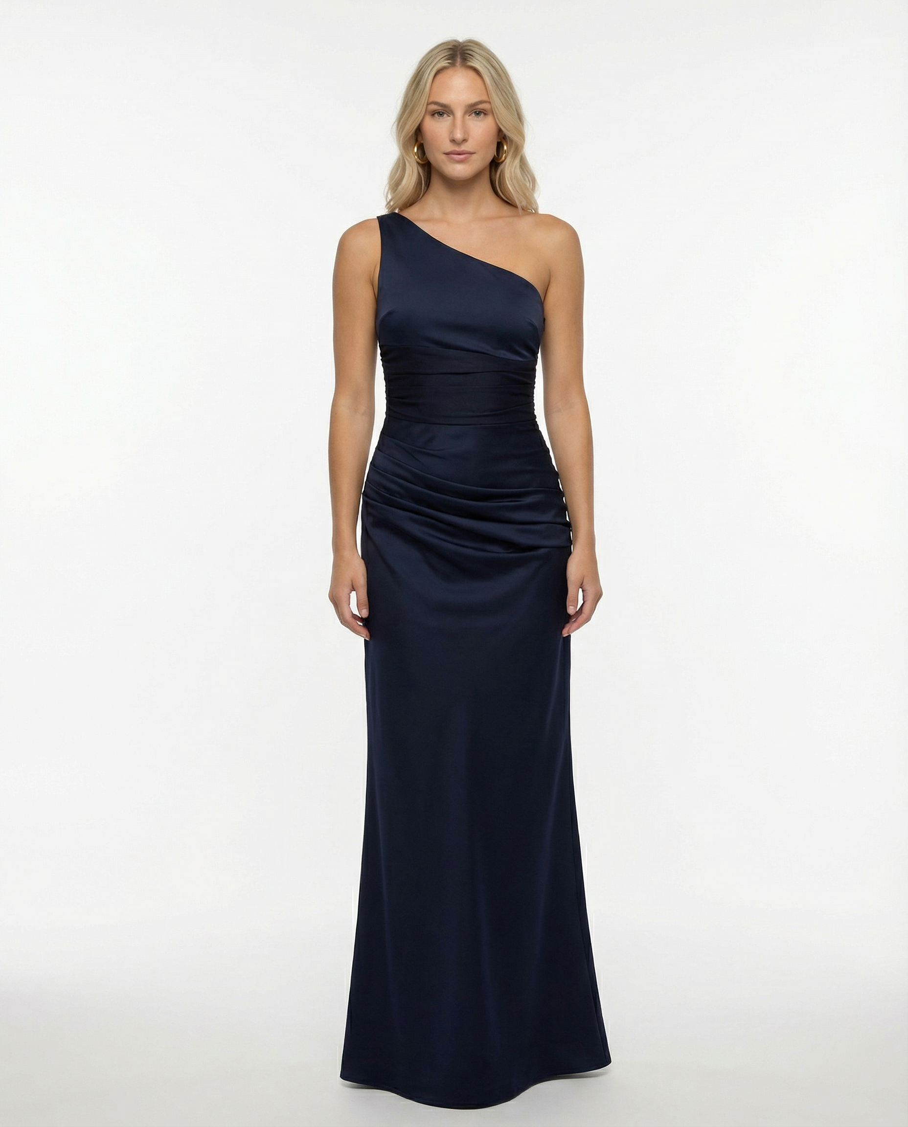 Tracie | Maxi Dress with Asymmetrical Neckline and Ruched Waist