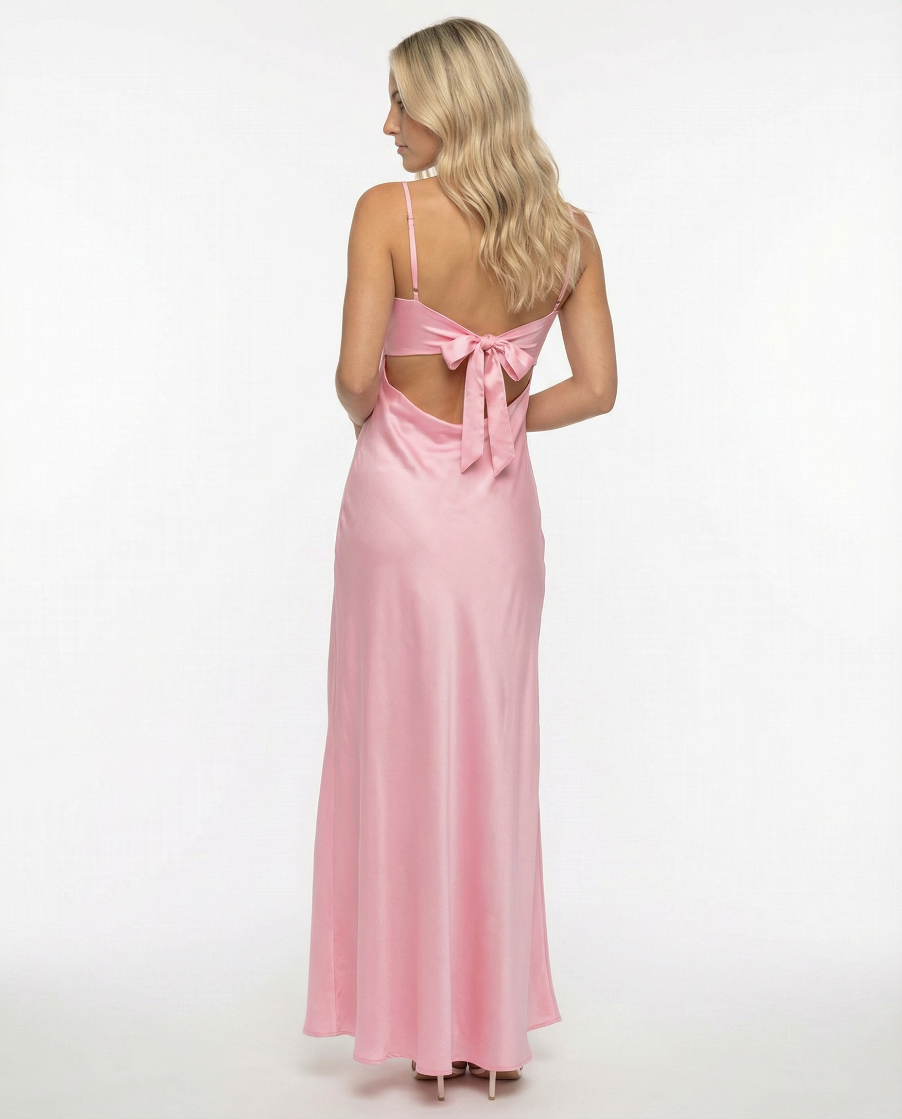 Colleen | Satin Maxi Dress with Cowl Neck
