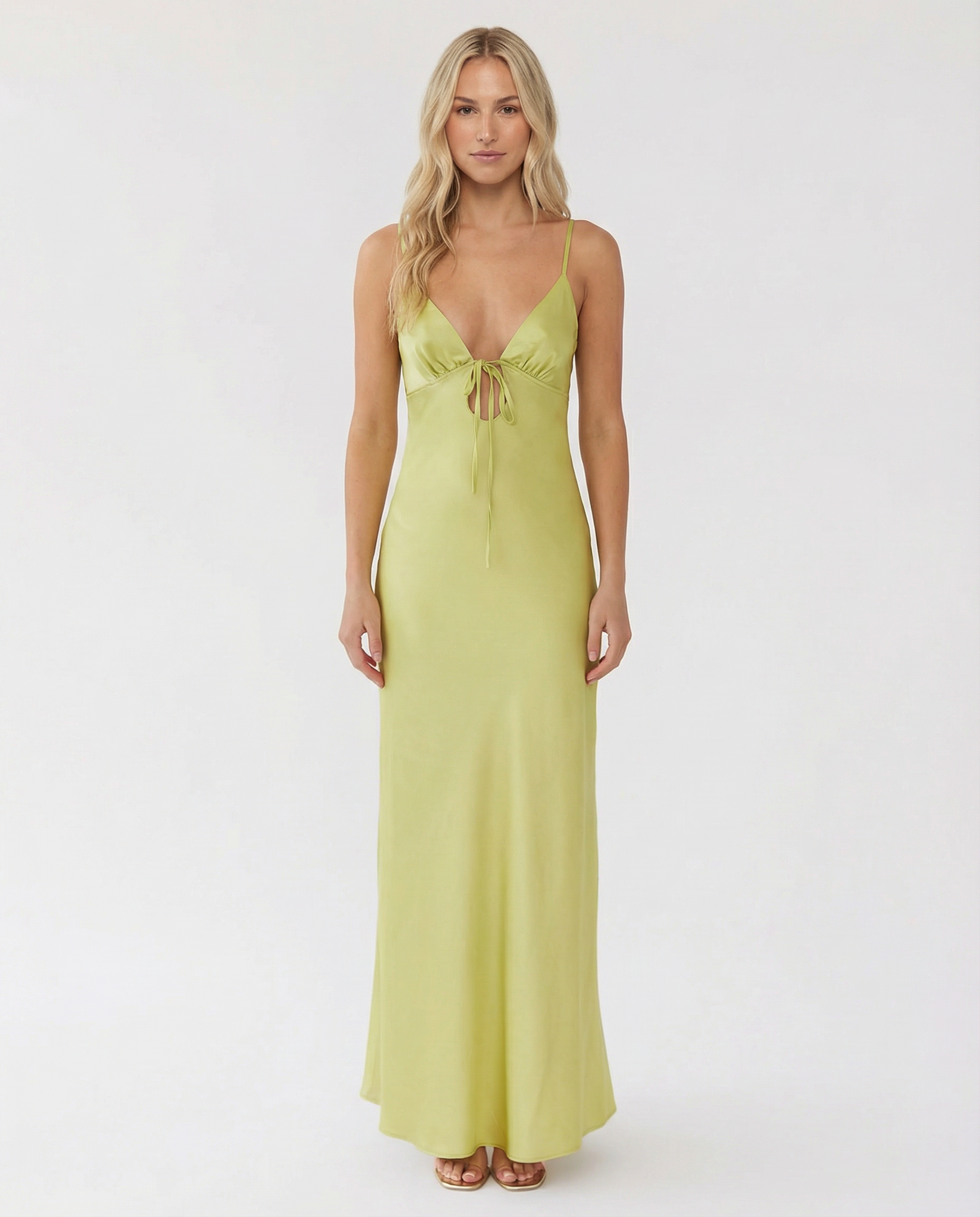Colleen | Satin Maxi Dress with Cowl Neck