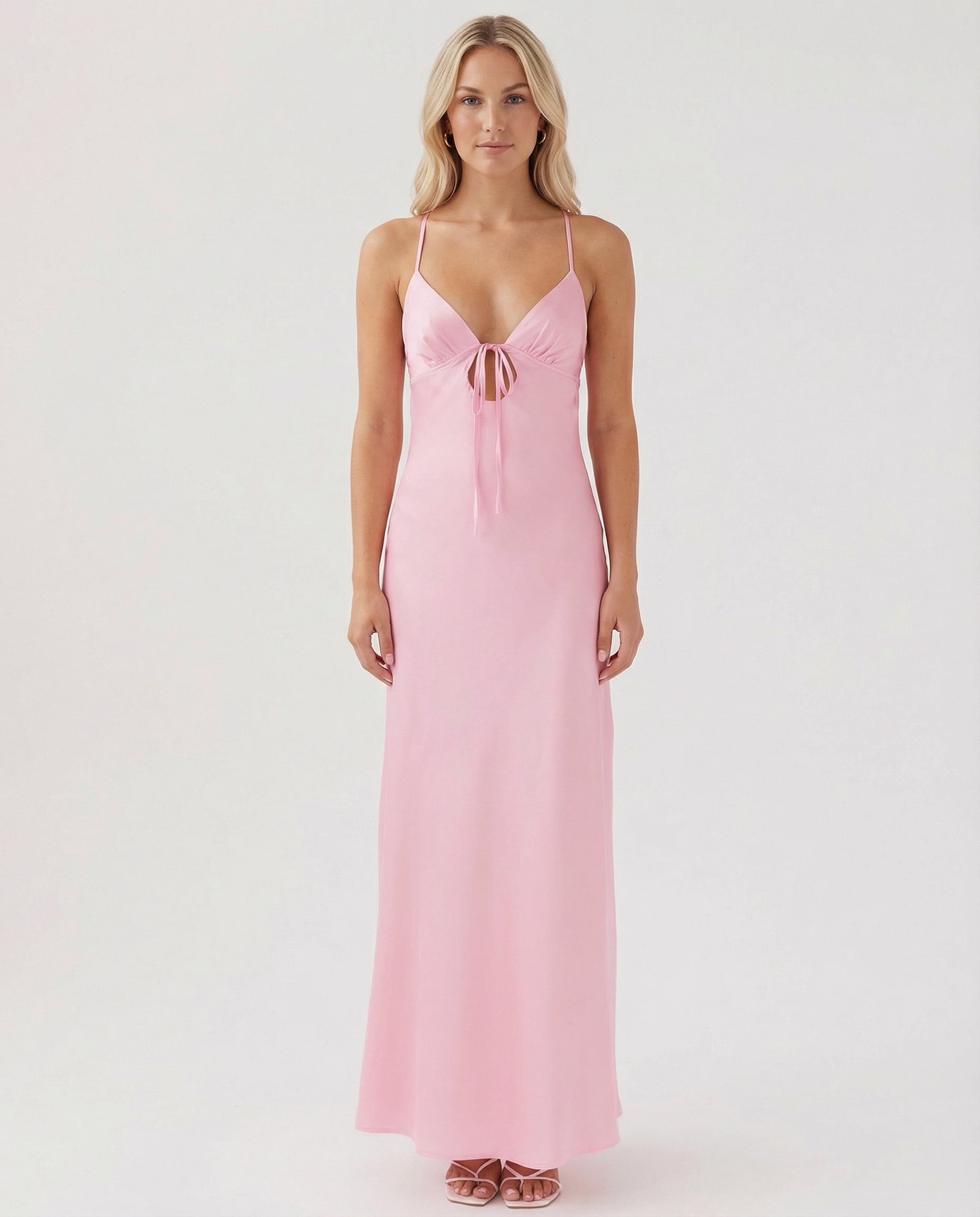 Colleen | Satin Maxi Dress with Cowl Neck