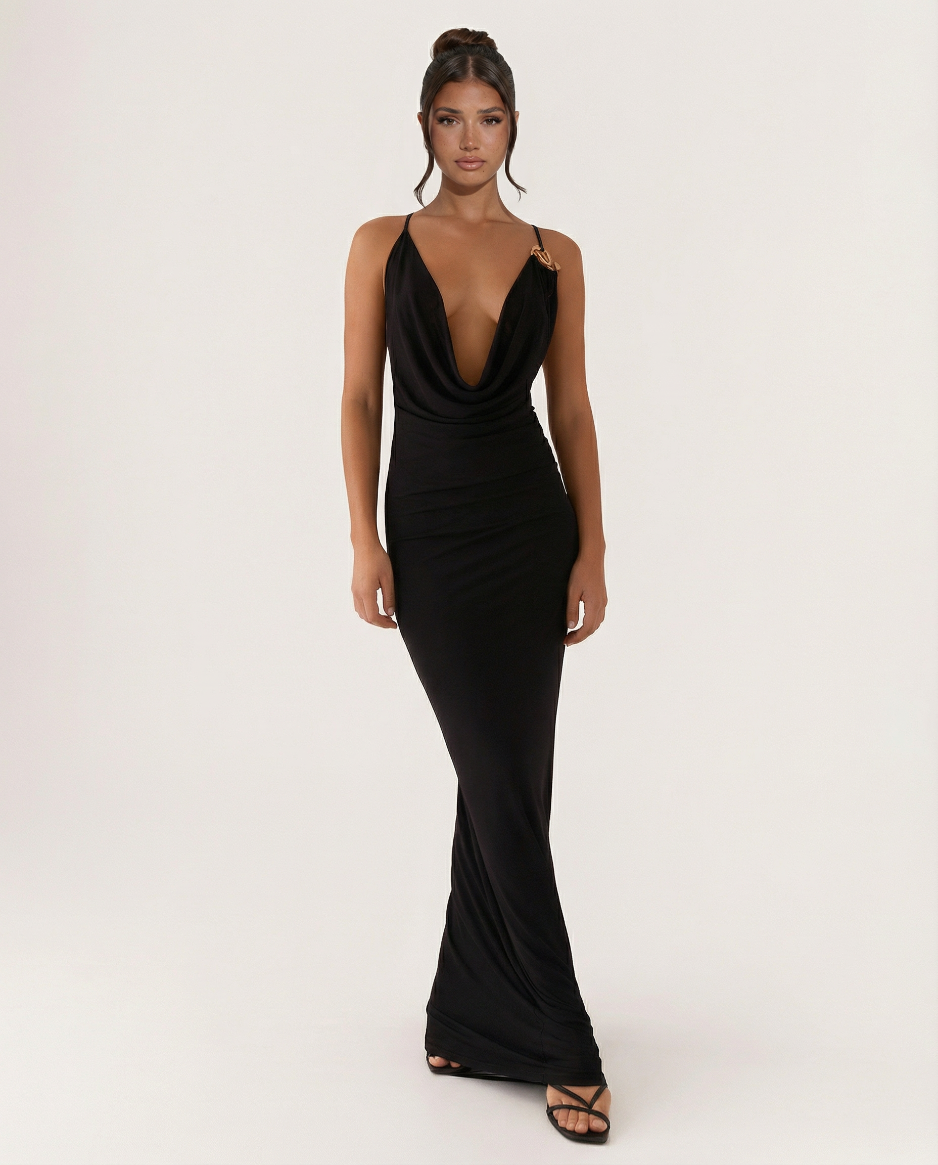 Sherri | Maxi Dress with Cowl Neck and Open Back