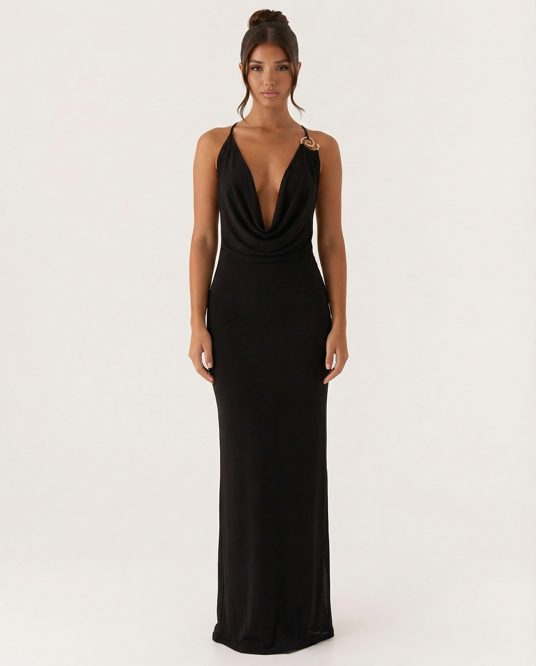 Sherri | Maxi Dress with Cowl Neck and Open Back