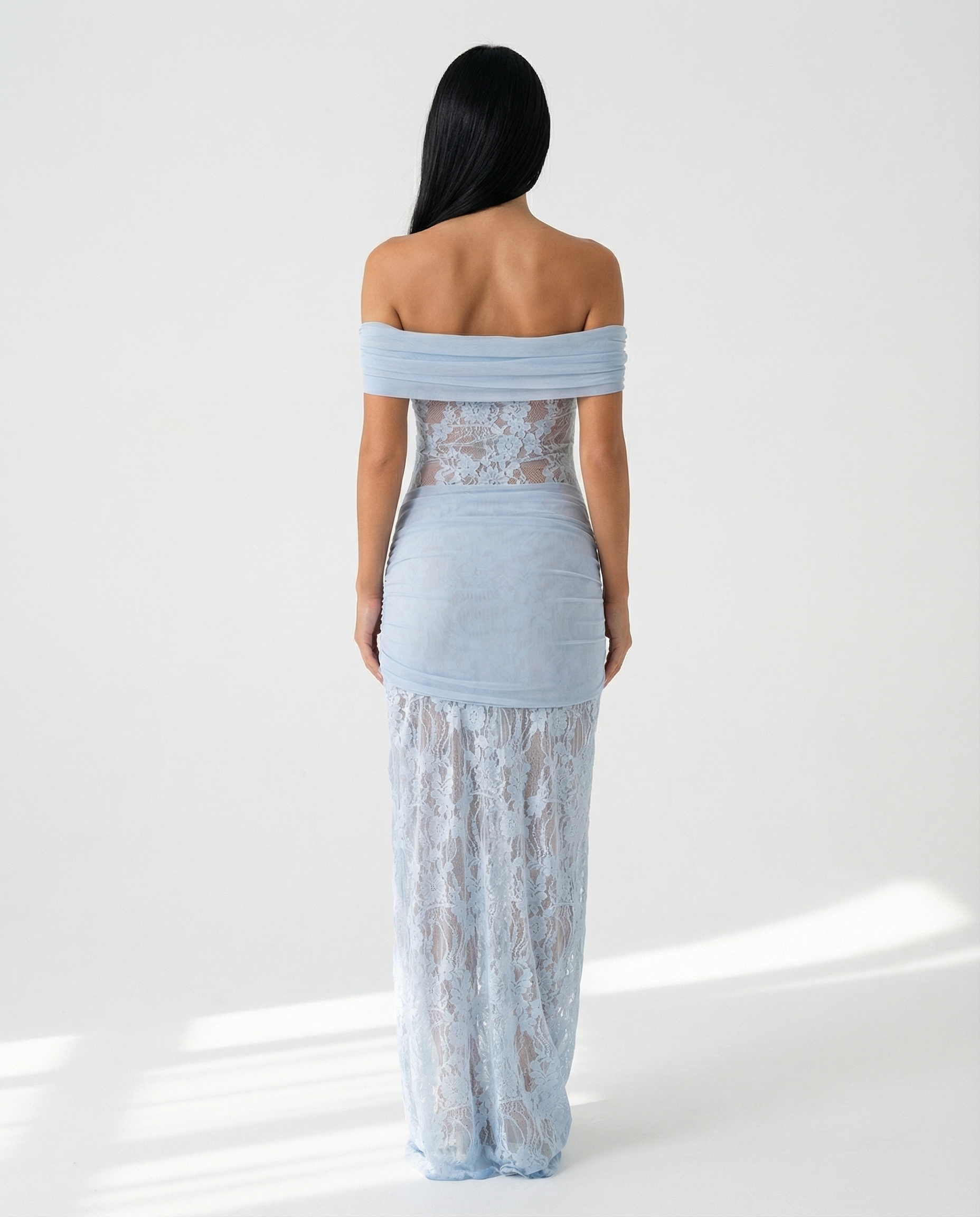Krystal | Maxi Dress with Lace Panel and Twist Knot Detail