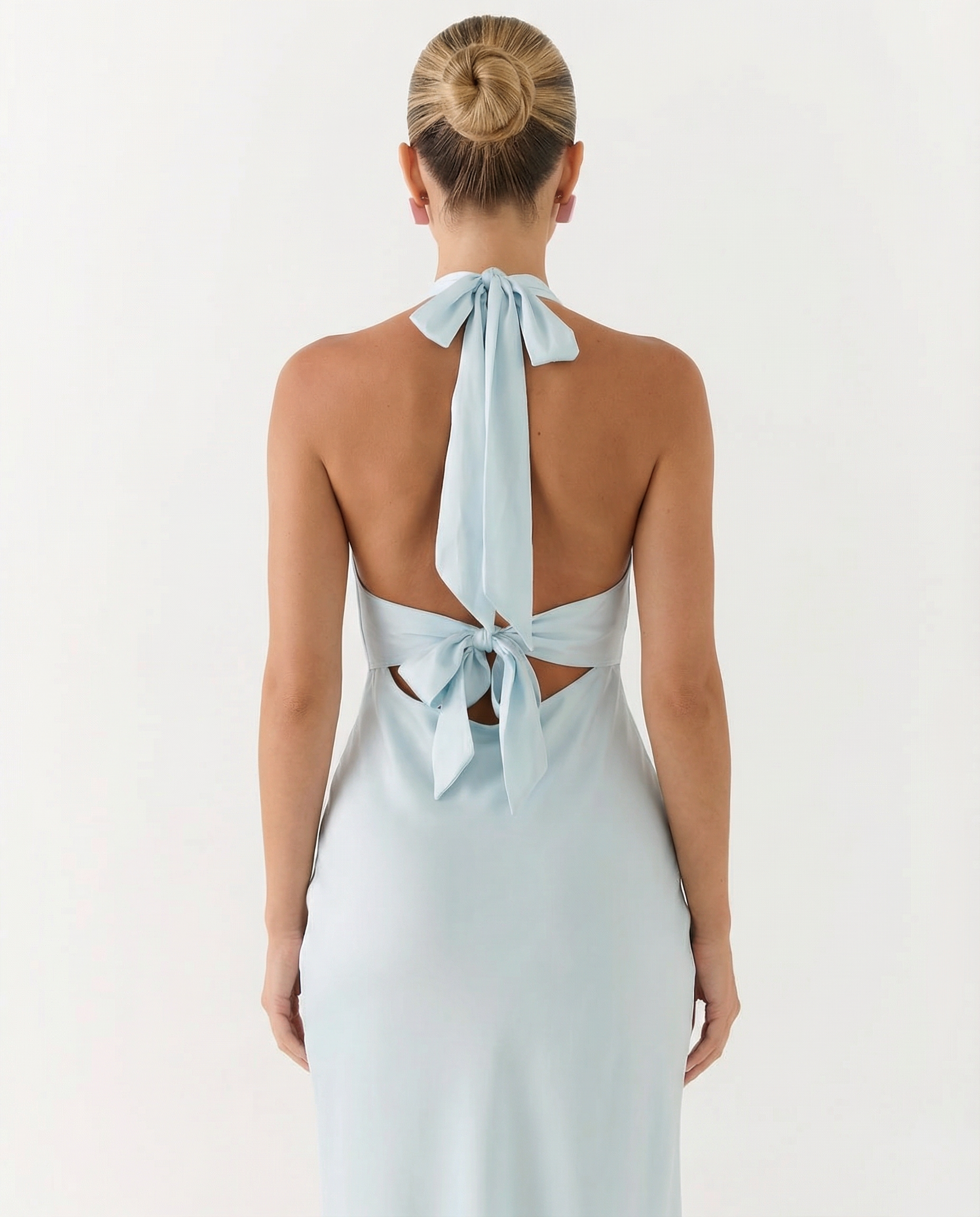 Addie | Halter Neck Maxi Dress with Low Back