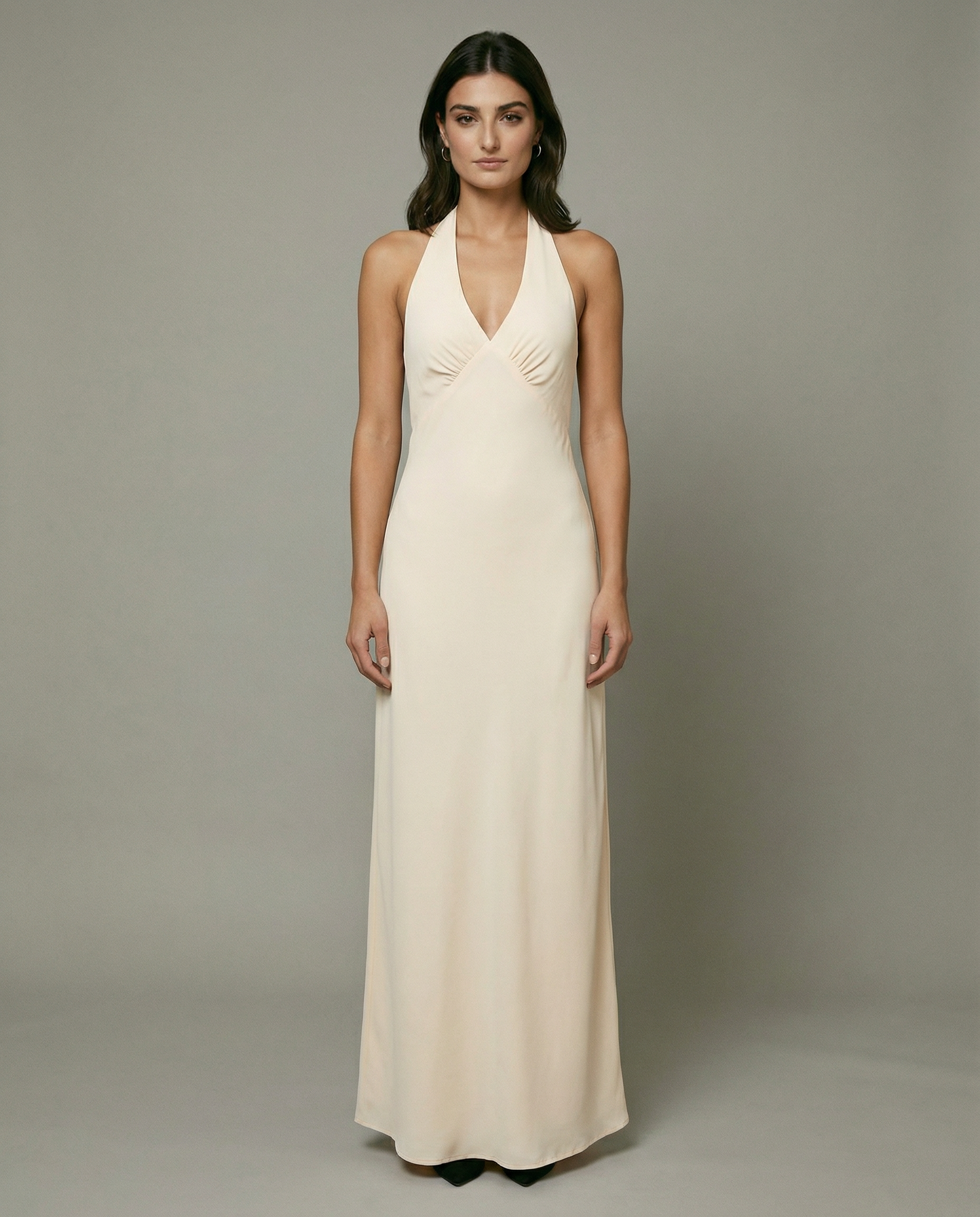 Addie | Halter Neck Maxi Dress with Low Back