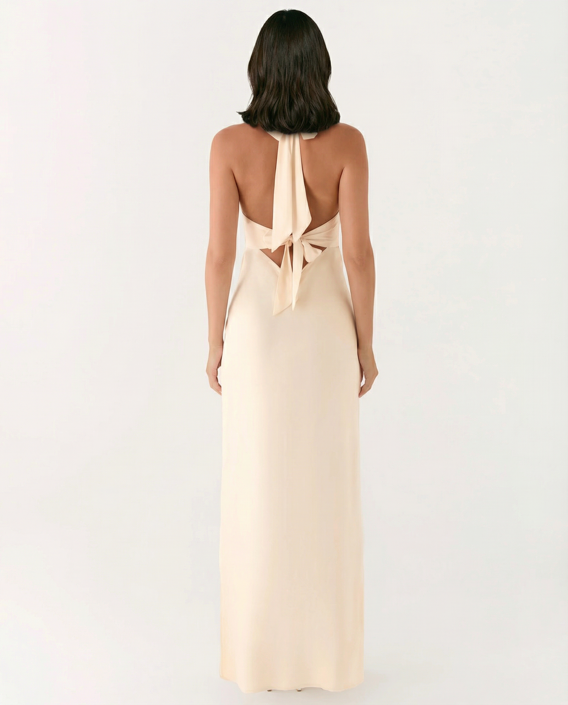 Addie | Halter Neck Maxi Dress with Low Back