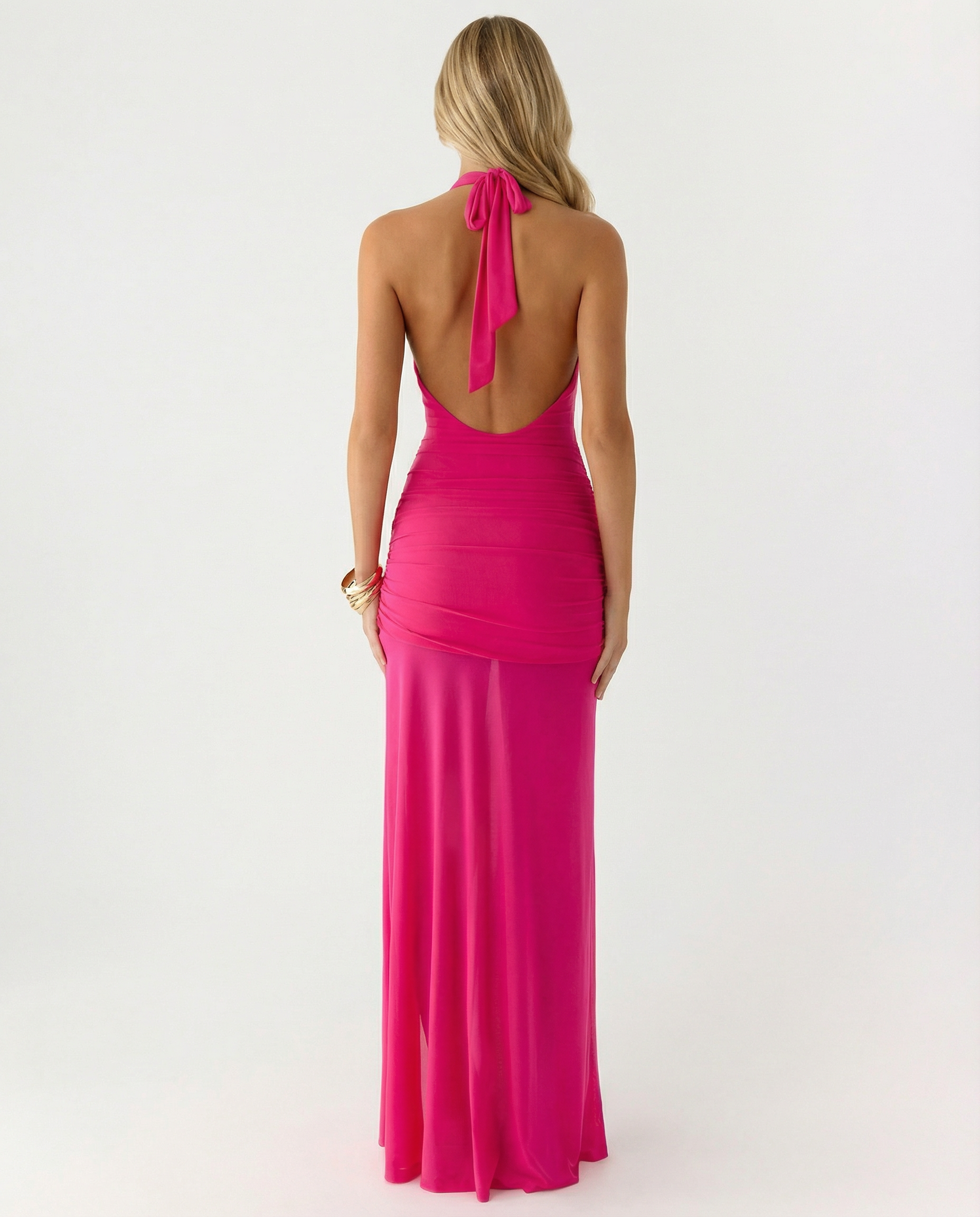 Monique | Maxi Dress with Halter Neck and Side Split