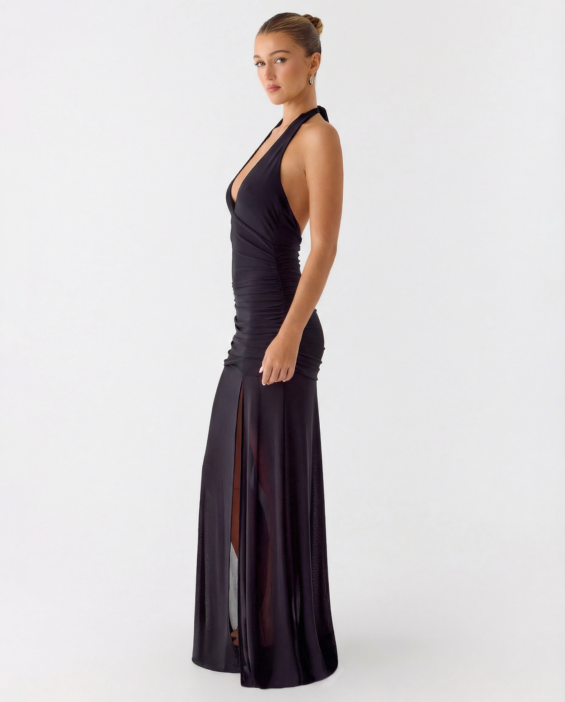 Monique | Maxi Dress with Halter Neck and Side Split