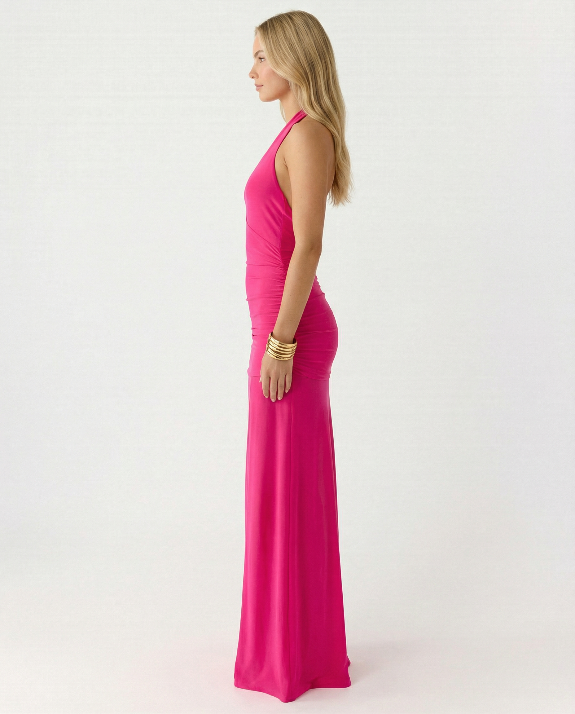 Monique | Maxi Dress with Halter Neck and Side Split