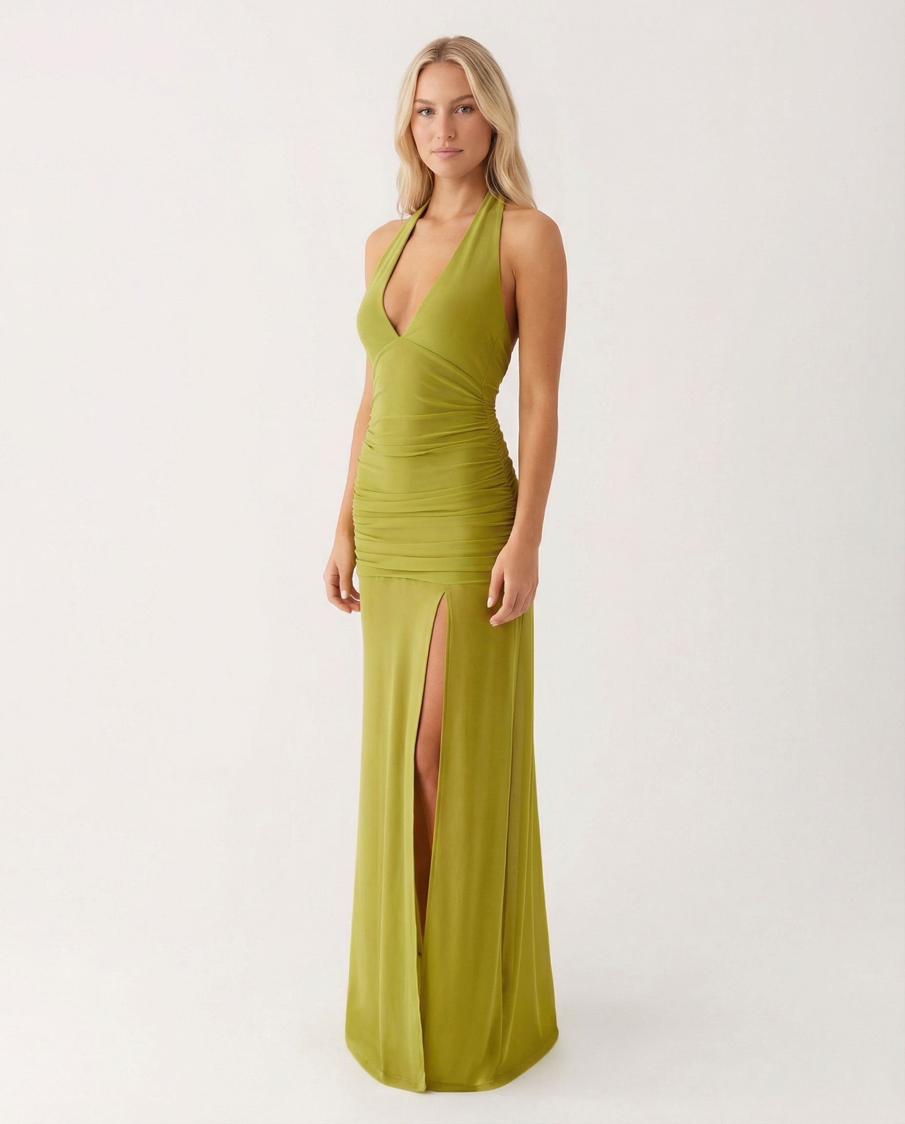 Monique | Maxi Dress with Halter Neck and Side Split